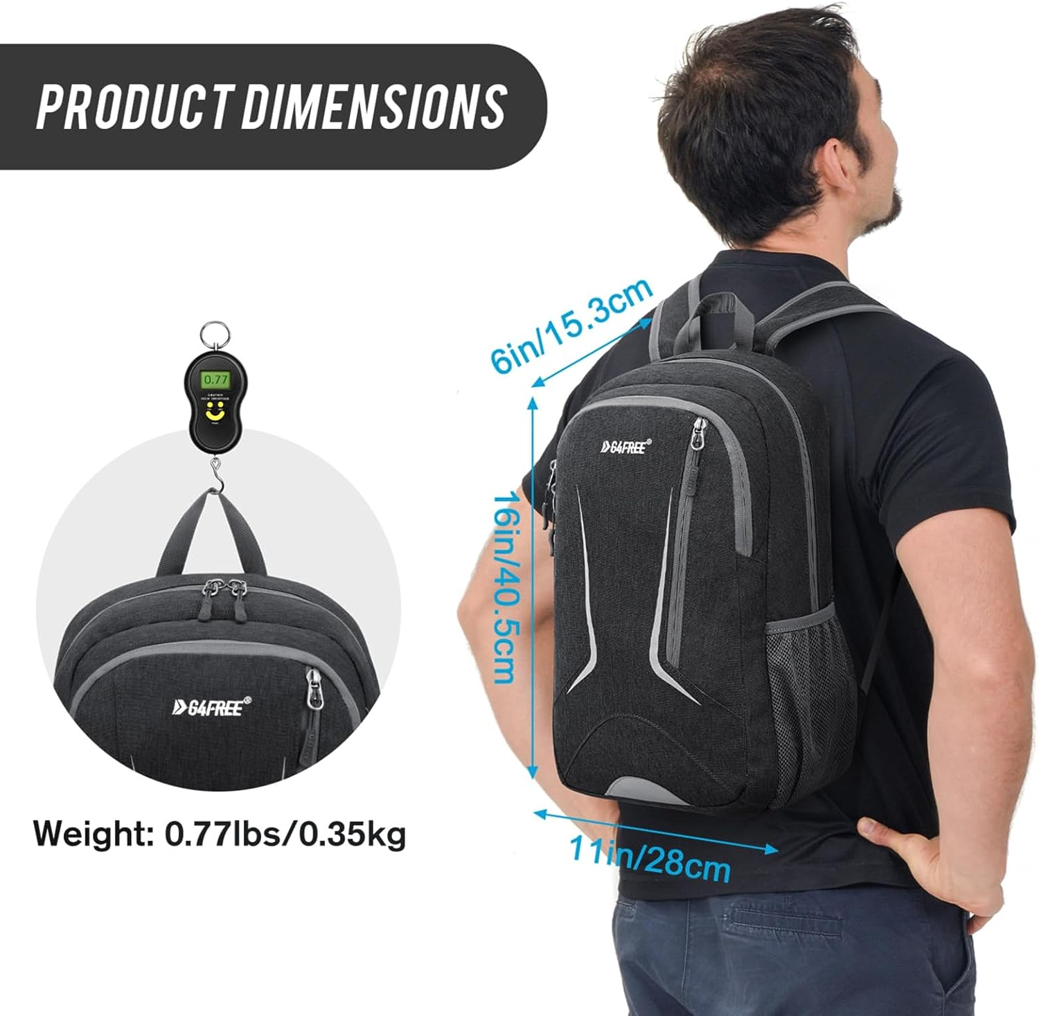 G4Free 16L Small Hiking Backpack, Compact Travel Backpack Lightweight Daypack Waterproof for Men Women School Outdoor