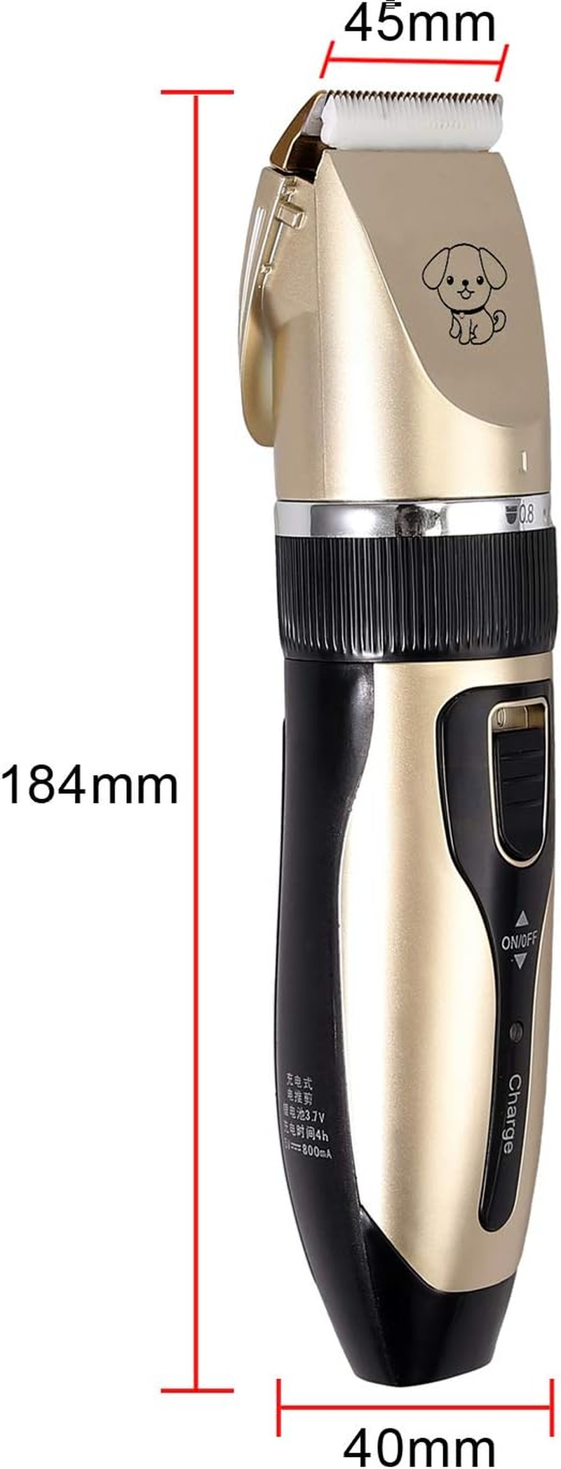 Esynic Pet Dog Clipper Grooming Trimmer Professional Animal Electric Hair Cutter Shaver Kit with 4 Combs Titanium Fixed Knife Prevent Skin Allergies Low Noise Gold and Black image number 3