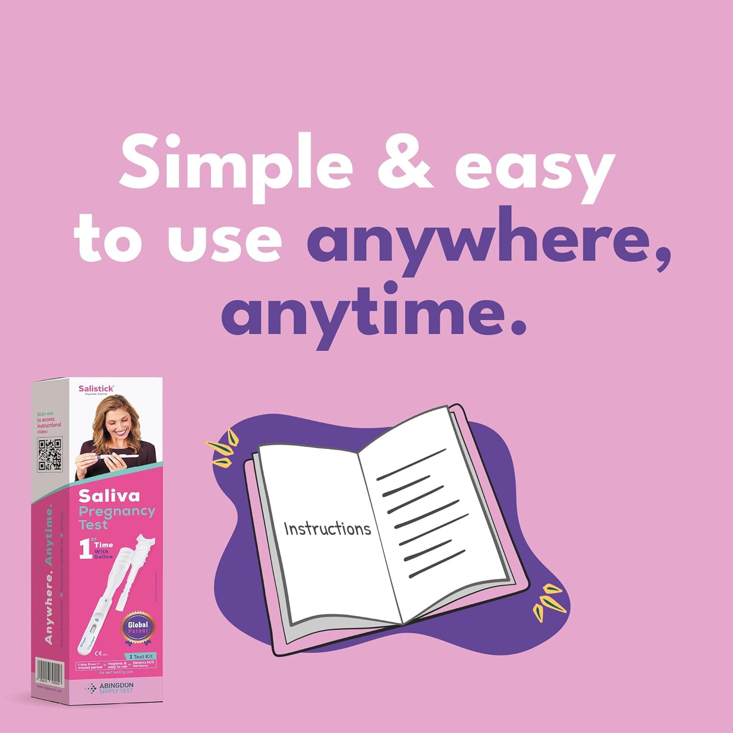 Salistick Saliva Pregnancy Test Kit, Rapid & Reliable Pregnancy Test Early Detection, 1 Test Pack, Saliva Test image number 1