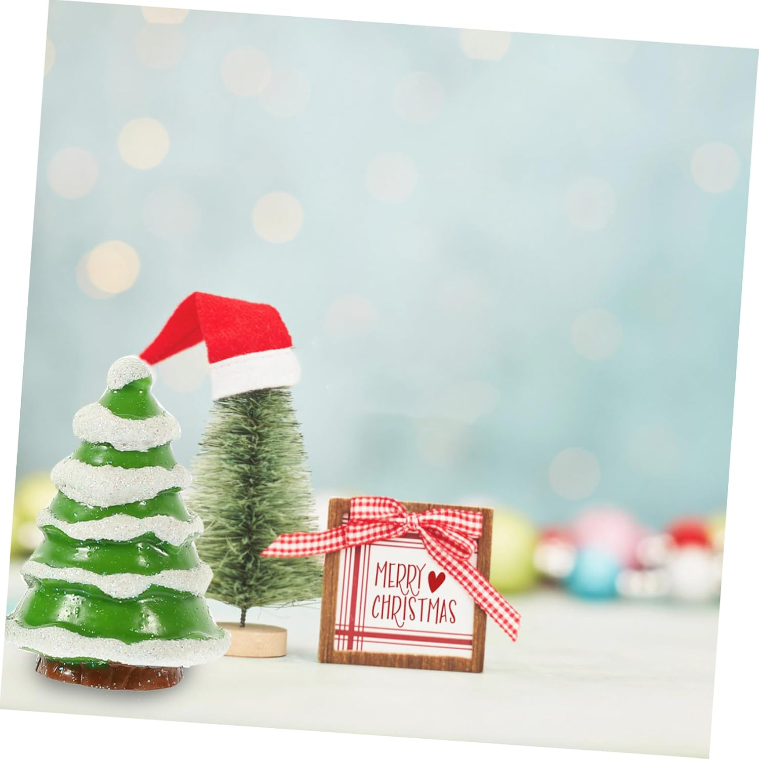 GARVALON 12Pcs Mini Xmas Tree Ornaments Santa Claus Snowman Christmas Decorations Desktop Tree Decor Xmas Ornament image number 6