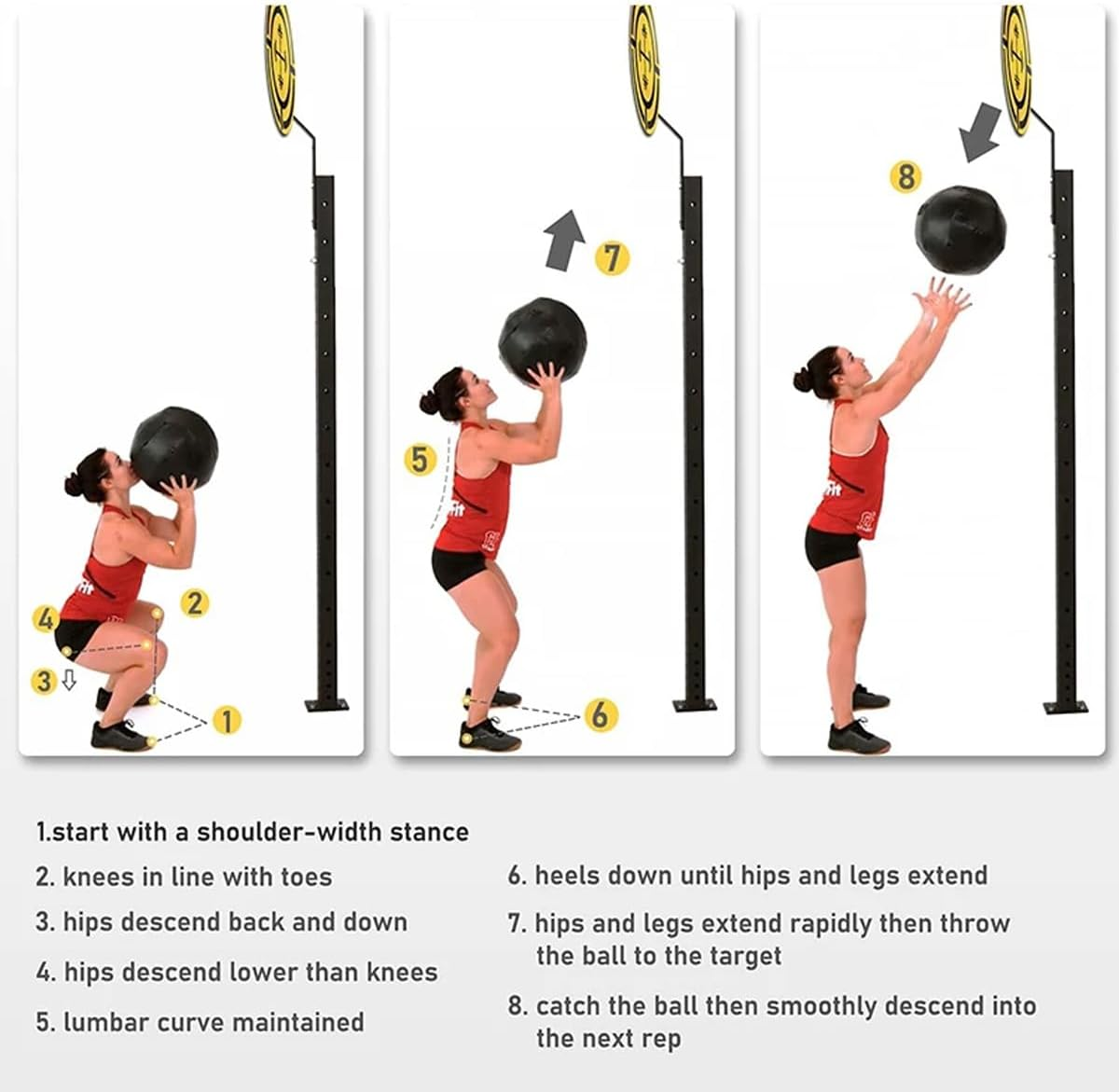 AIMALL Non-Elastic PU Medicine Ball for Balance and Stability, Soft Squat Wall Ball for Strength Training Workouts, Available in 2.2 to 11 Lbs Sizes image number 4