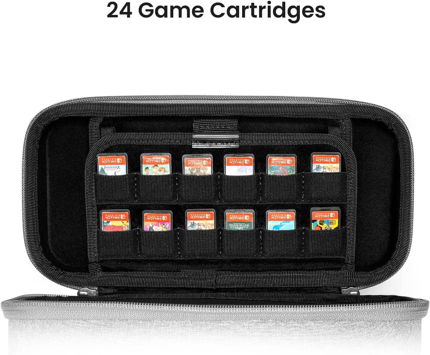 Tomtoc Protective Case for Nintendo Switch Hard Shell Travel Storage Carrying Case Cover Box with 18 Game Cartridges and Handle for Nintendo Switch Console and Accessories image number 4