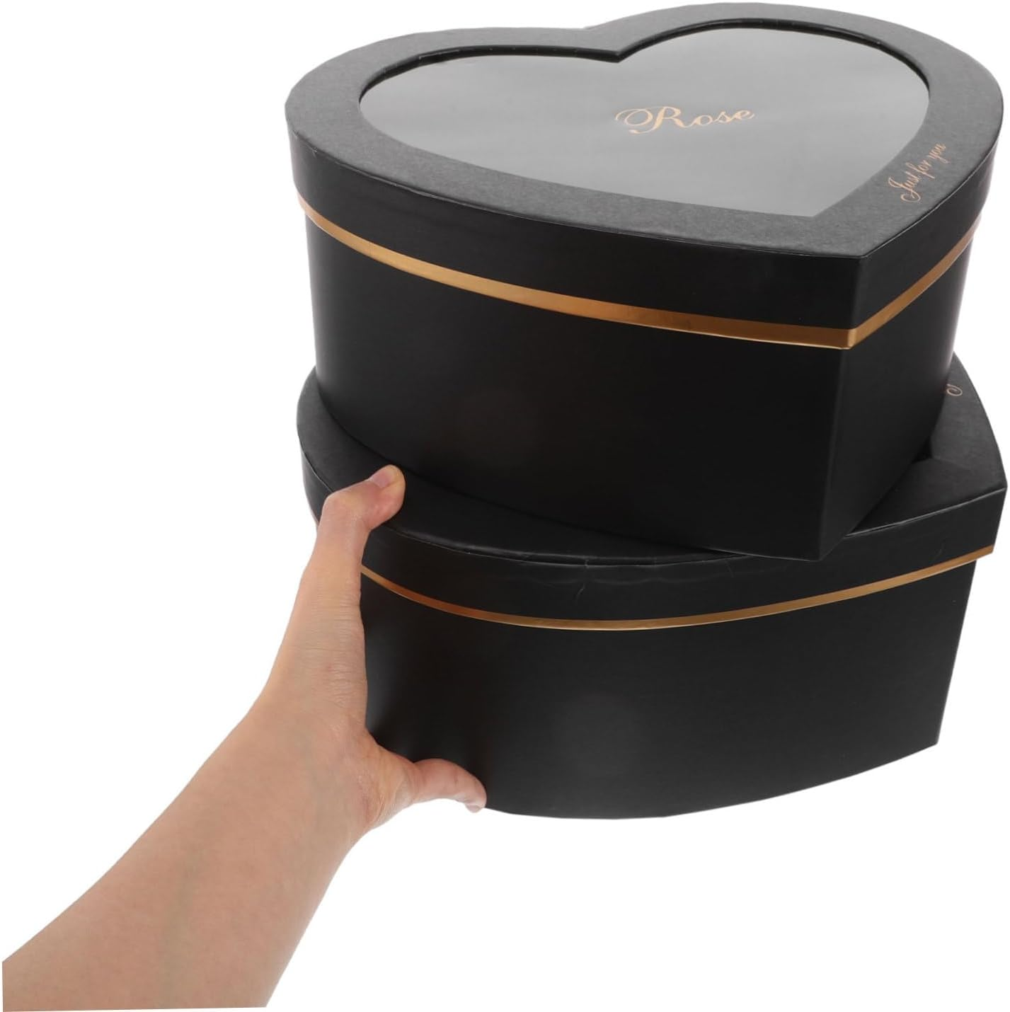 Baluue 2Pcs Valentine'S Day Box Heart Shaped Paper Box Cardboard for Flowers Lids for Perfume Makeup Case for Valentines image number 1