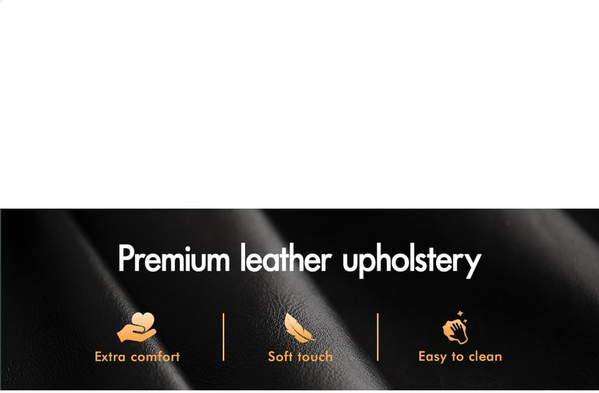 ALFORDSON round Salon Stool PU Leather Upholstery with Backrest, Adjustable Drafting Rolling Stools in 52-67Cm Height, Swivel Spa Chair with Footrest for Hair Barber Massage Table(Riley All Black) - Riley All Black image number 6