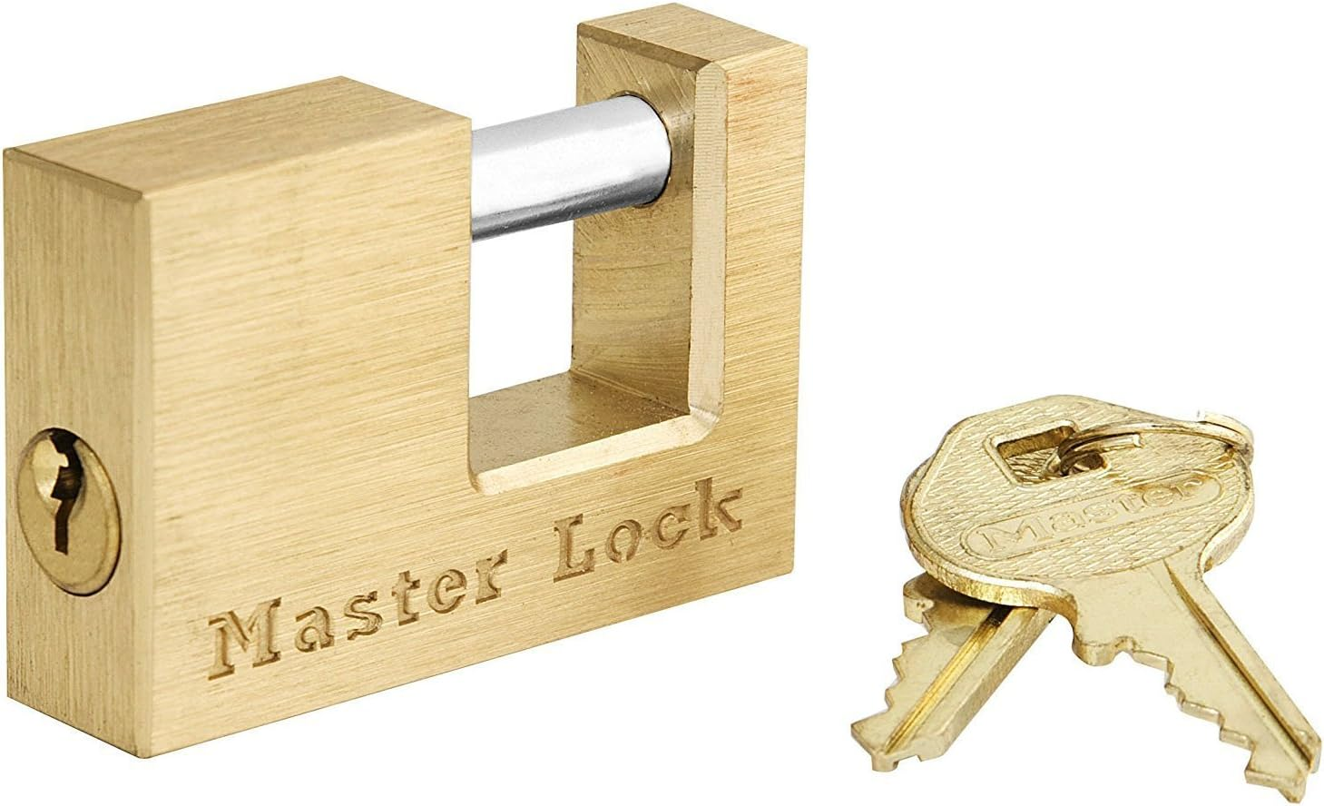 Master Lock 470-605DAT Shackle 15/16" Length X 7/16" Inner Width, 2" Body Width, Solid Brass Coupler Lock image number 2
