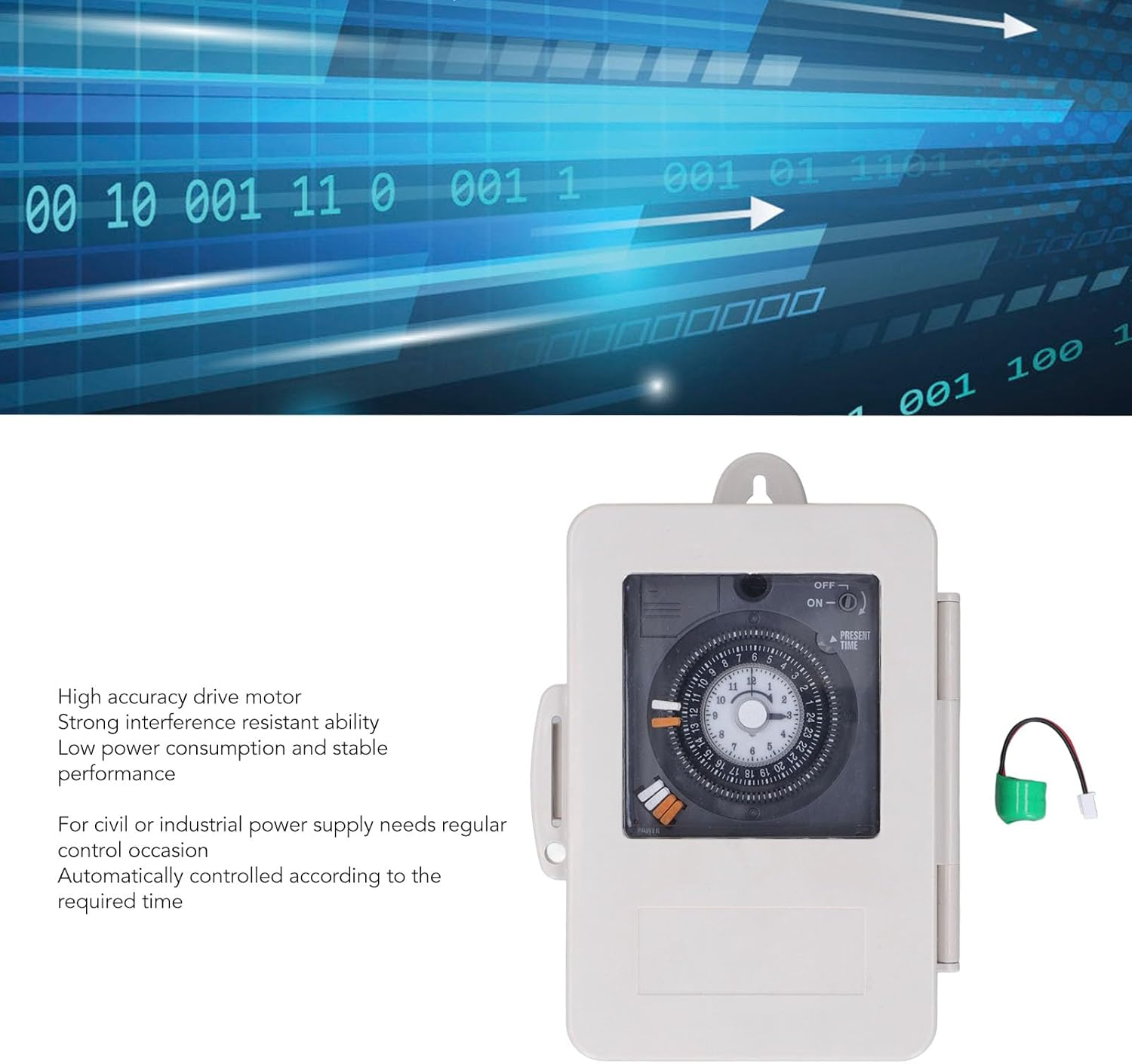 Sustvita 24 Hour Programmable Timer, Heavy Duty Mechanical Timer Switch, 30A 250VAC Weatherproof Timer for Garden Lights, Water Heaters, and Pool Equipment