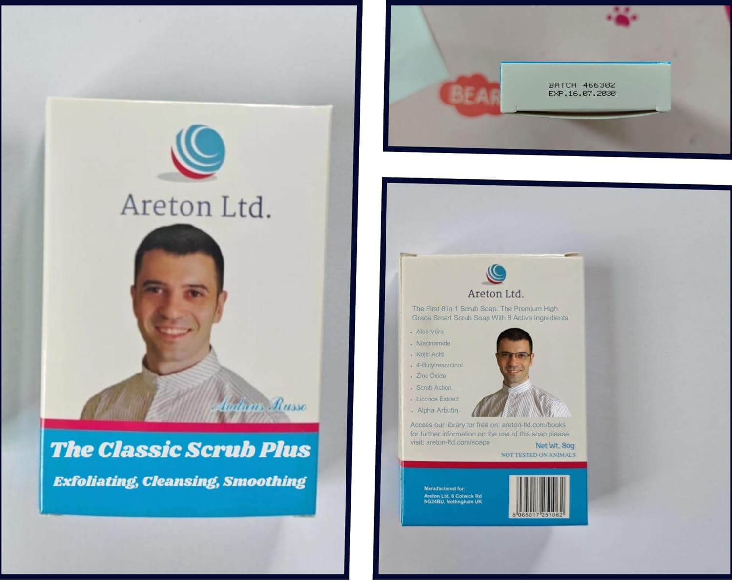 Salicylic Acid Soap with 8 Active Ingredients for Skin Brightening, anti Blemishes, Exfoliating, Acne, Kojic Acid, Niacinamide 80G image number 3