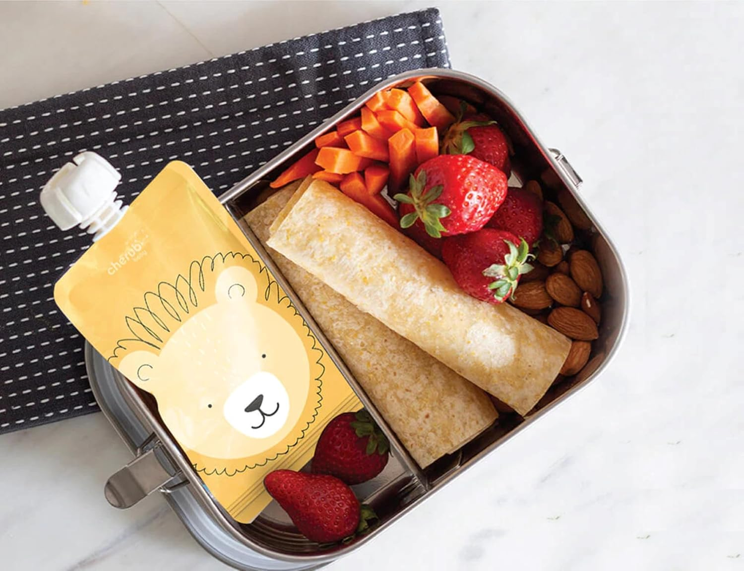 Reusable Food Pouches for Kids and Adults &ndash; Bundle Kit,10 Pack Eco-Friendly Squeeze Bag for Baby Food, Smoothies, Yoghurt, Freezer Safe, Travel Storage Pouch Set - Cerulean Sage image number 6