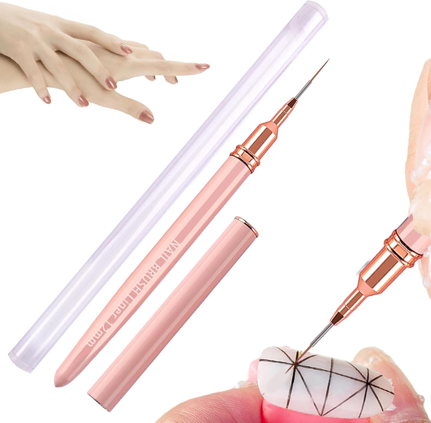 Liner Brushes - French Tip Brush,Elegant Nail Pen Set with Comfortable Handles Easy to Use Professional Liner Tools