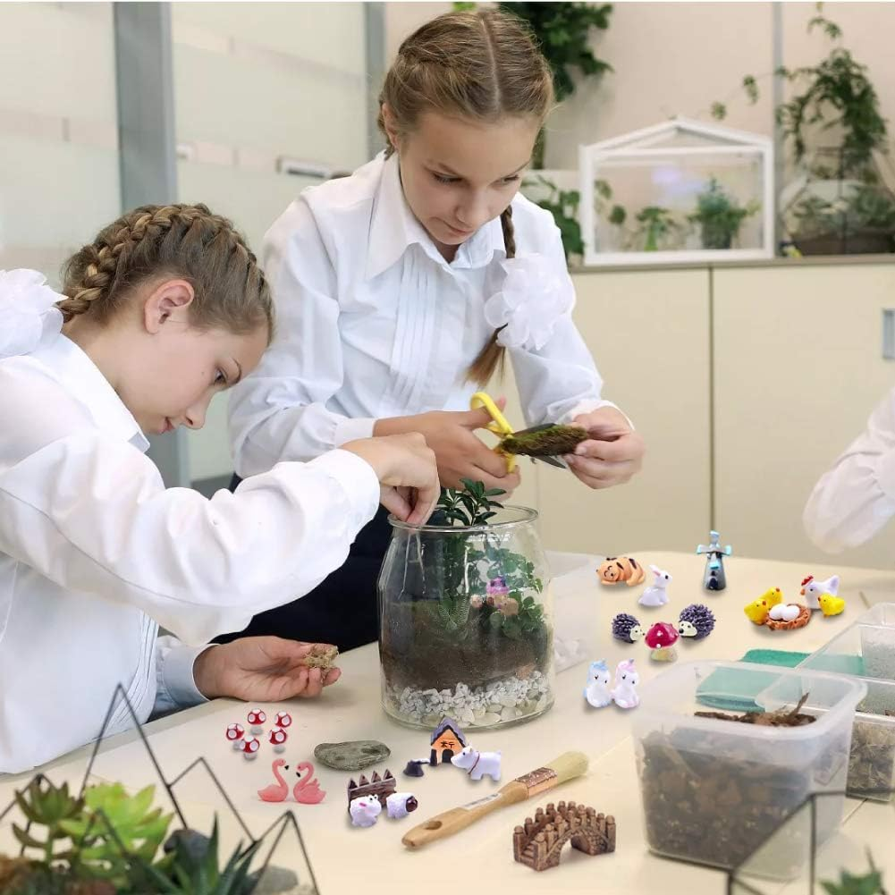 Selected 100 Pcs Fairy Garden Accessories, Mini Resin Animals, Miniature Figurines, Micro Landscape Ornaments Kit, Garden DIY Animals, Environmental Resin, Forest Encounters image number 3