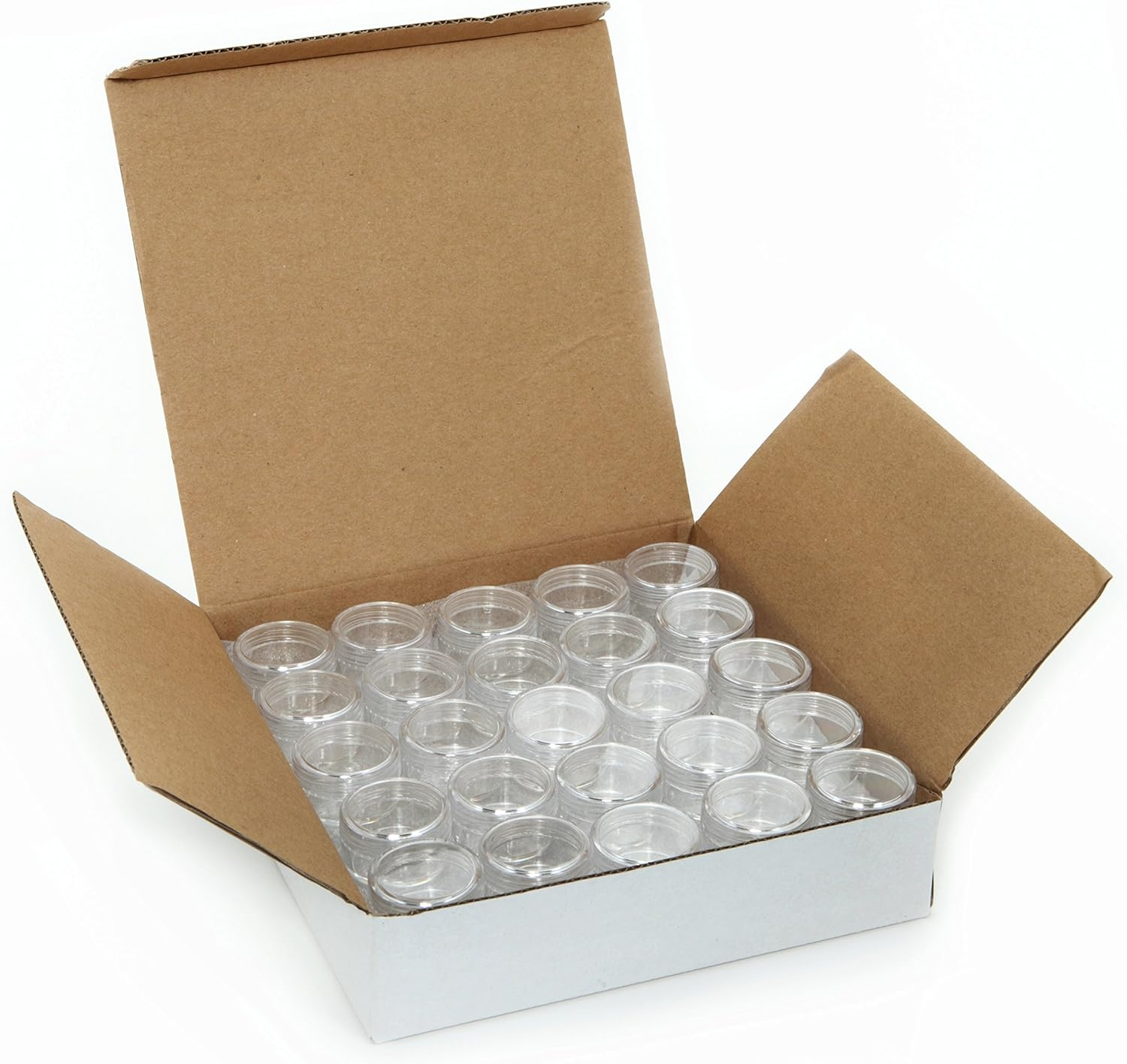 Vivaplex, 50, Clear, Empty, 5 Gram Plastic Pot Jars, Cosmetic Containers. image number 2