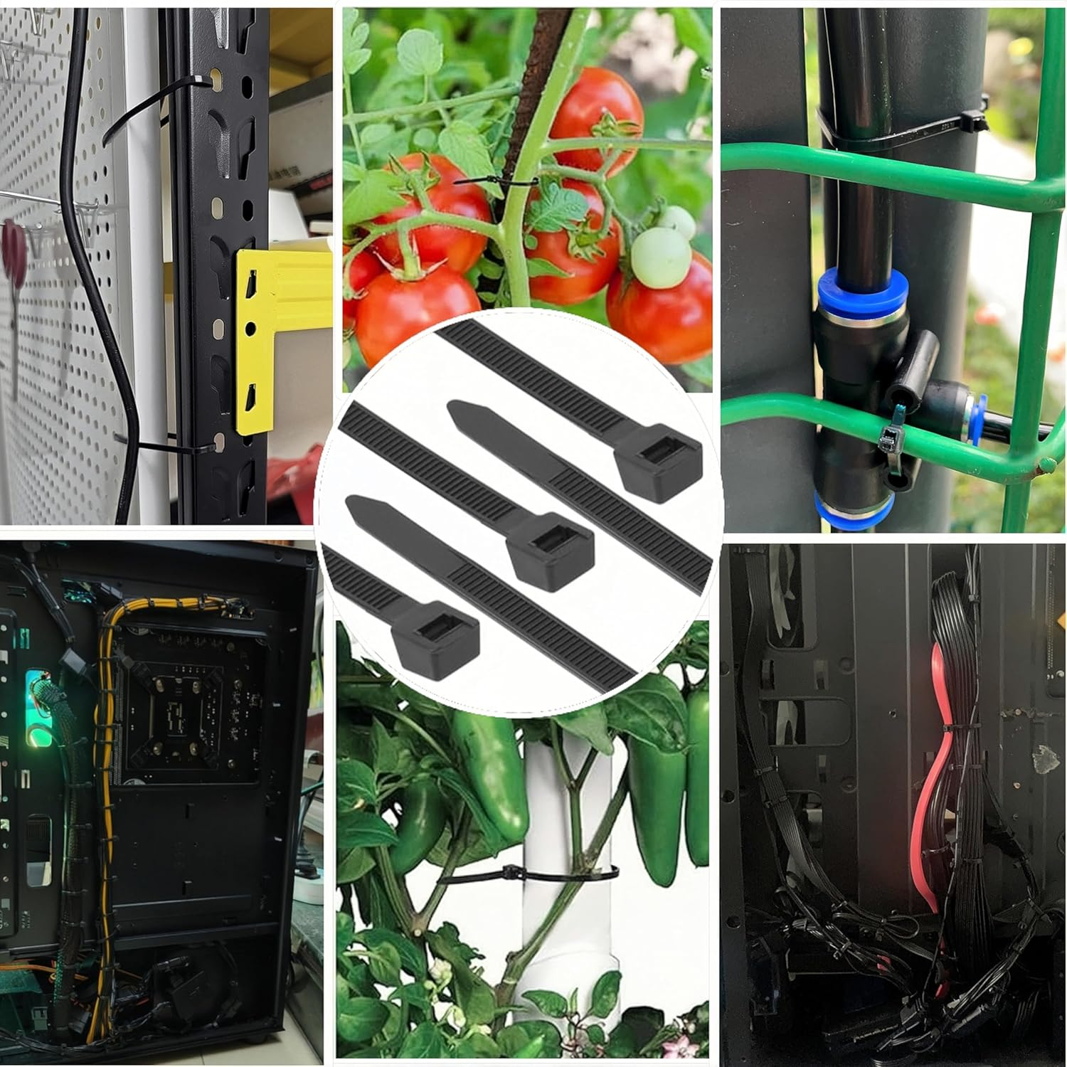 500 Cable Ties, 150Mm X 3.5Mm Nylon Zip Ties, Self-Locking Nylon Cable Wire Ties, Multi-Purpose Cable Zip Ties for Indoor and Outdoor Use (Black) image number 4