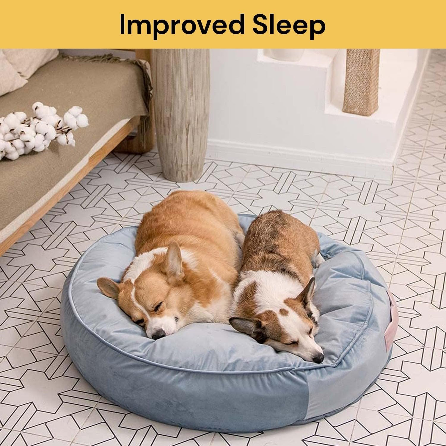 EZONEDEAL Dog Bed Cat Bed Extra Soft Velvet Comfortable Cute,Cat Cushion Bed Washable,Oval Donut Nesting Cave Bed Suitable for Cats and Small Medium Dogs image number 5