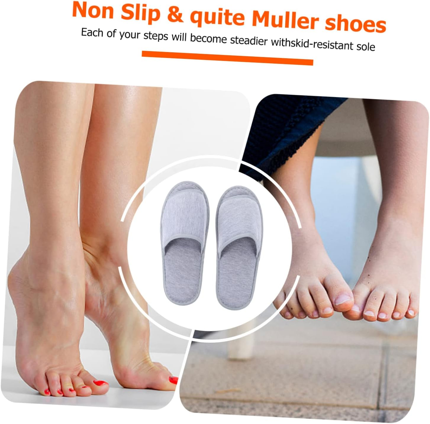 CLISPEED Lightweight Travel Slippers Cotton Hotel Slippers for Women Men Bedroom Use image number 4