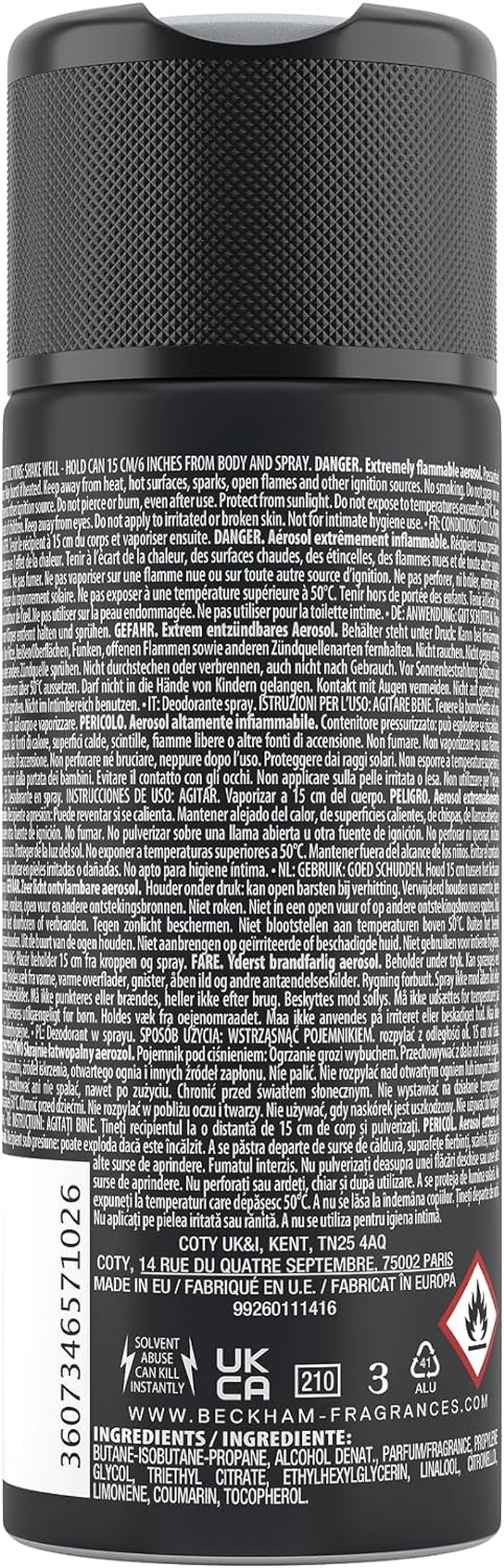 David Beckham Classic Deodorising Body Spray 150Ml image number 4