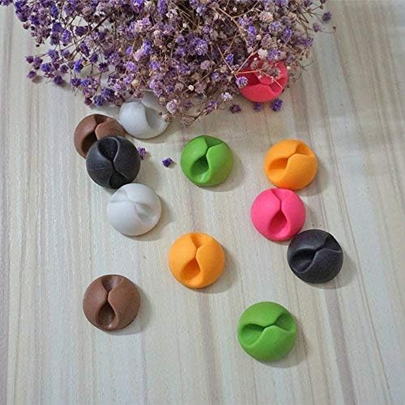 12 X Colorful Cable Holder Organiser Multipurpose Cable Clips Cord Management for TV PC Laptop Home Office image number 6