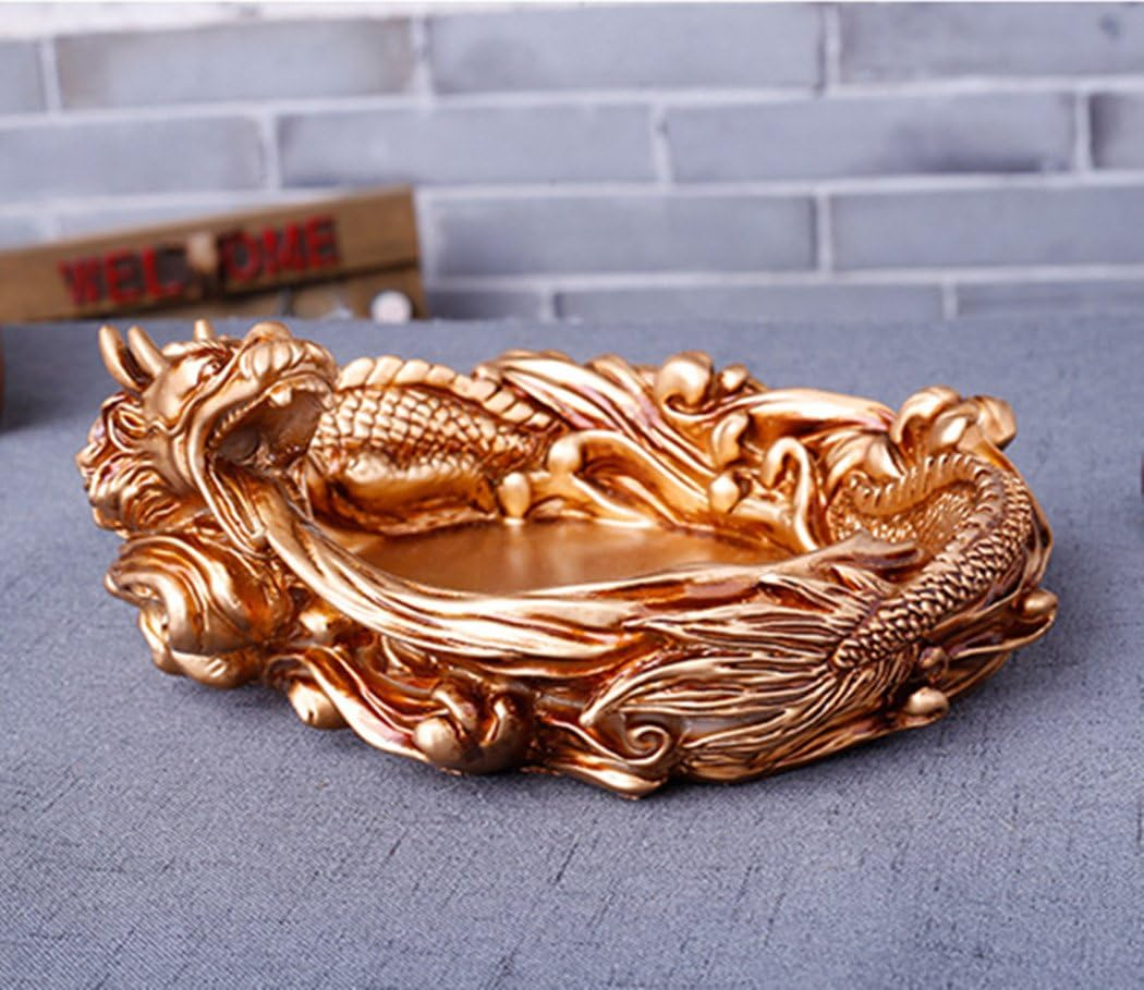 Cool Dragon Ashtray Ashtrays Collections for Home Decoration Cute Christmas Gifts GOLD image number 1