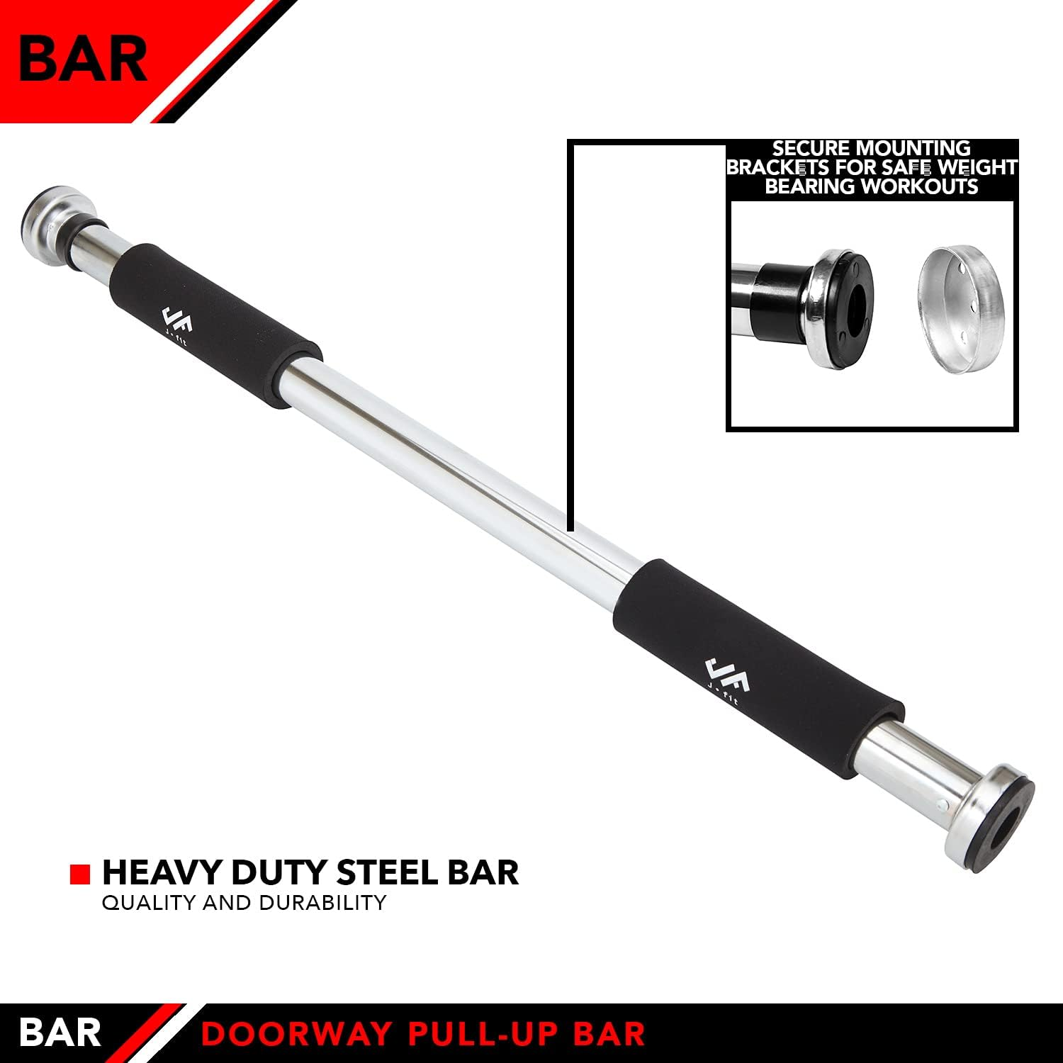 JFIT Deluxe Multi Exercise Doorway Pull-Up Bar with Comfort Grips image number 4