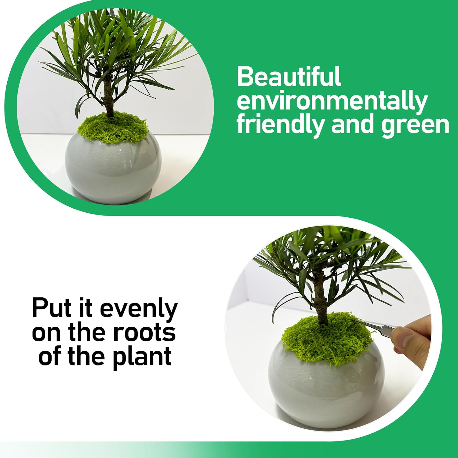 500G Artificial Moss Soft Breathable Fake Moss for Indoor Plants Natural Green Eco-Friendly Faux Moss for Planters Musgo Artificial Para Macetas Decorative Garden Landscaping Supplies image number 5