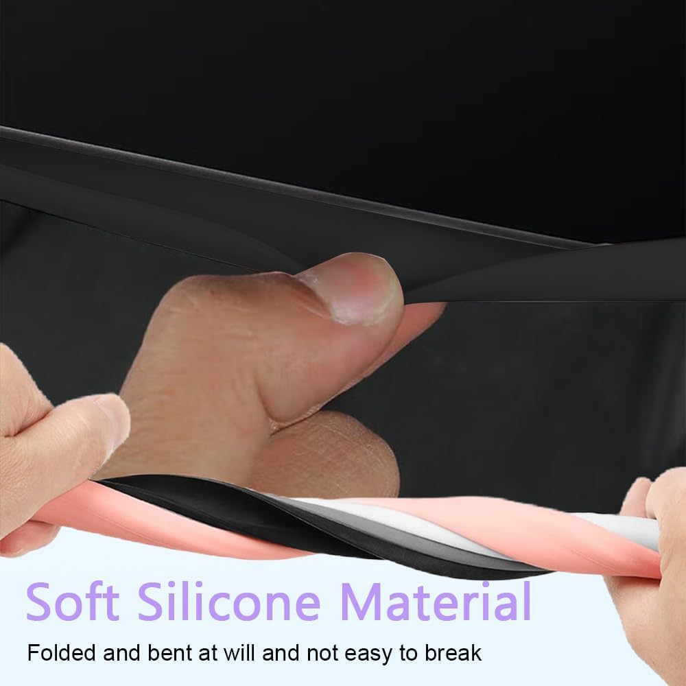 VINBY Screen Protector Frame for Model 3 / Y 2024 2023 2022 2021 2020 2019 Center Console Accessories Decor Protection Screen Shatter Proof Cover Soft Silicone Edges (Black) image number 2