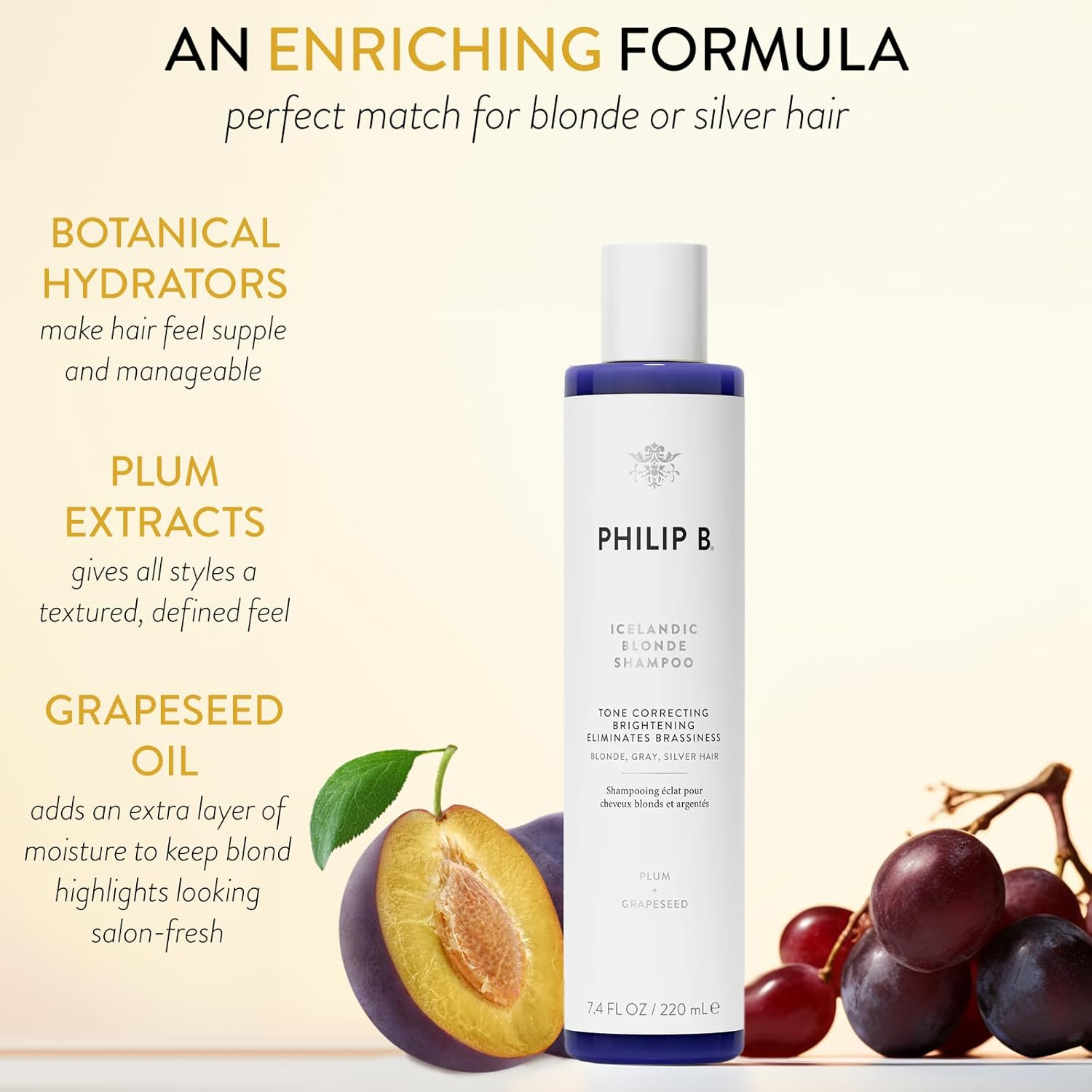 Philip B Icelandic Blonde Shampoo (Tone Correcting Brightening Eliminates Brassiness - Blonde, Gray, Silver Hair) 220Ml image number 5