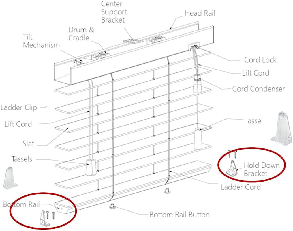 4Pcs Hold down Brackets Clear Color Bottom Rail Hold Clips for 2Inch High Profile Blinds image number 4