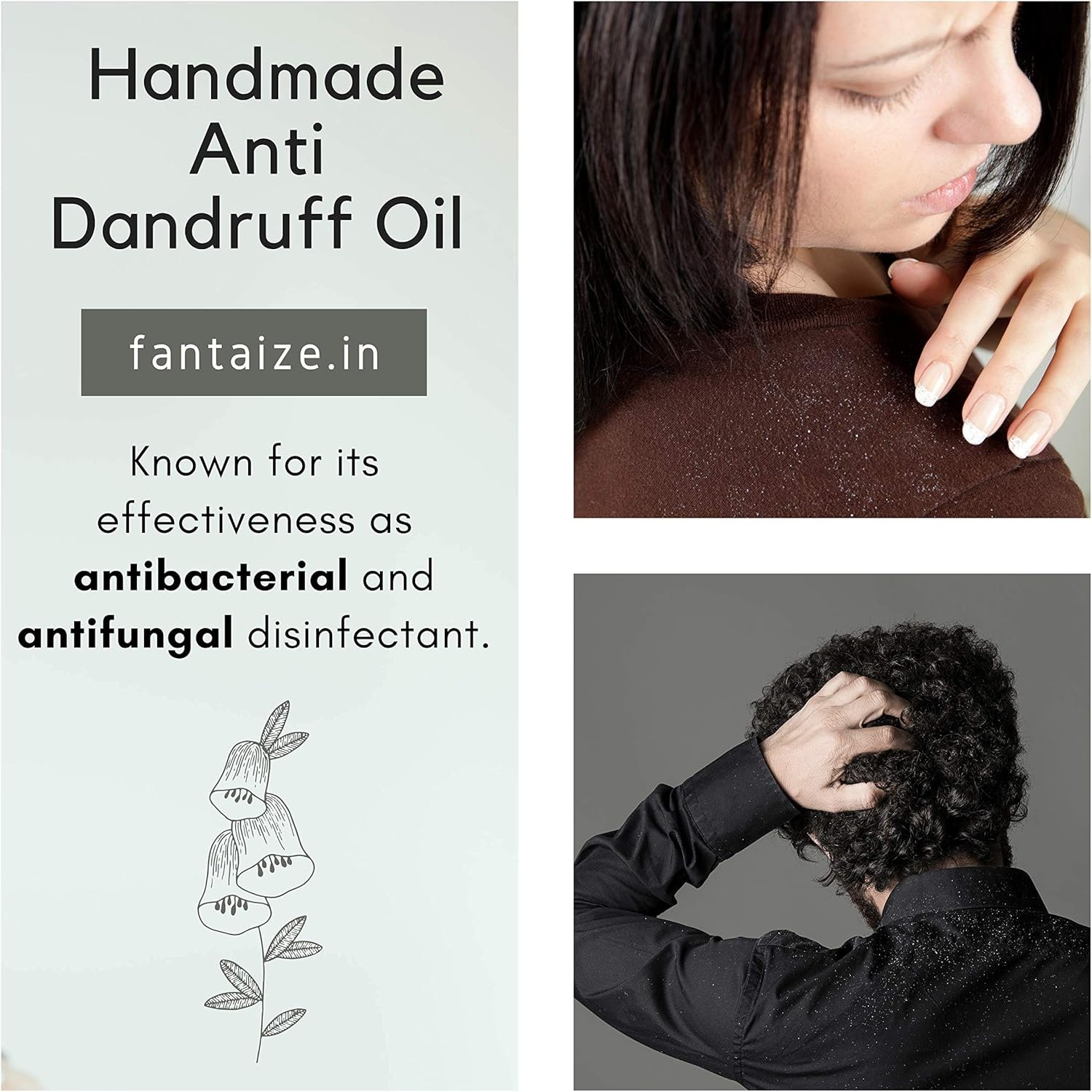 Fantaize - Handcrafted anti Dandruff Hair Oil - Pack of 1 (100 Ml) image number 4