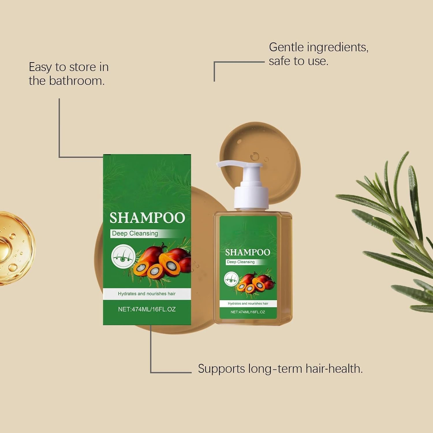 Batanas Oil Shampoo, Moisturizes Batanas Oil, Hair Care Shampoos for Hair Growth, Eliminates Split Ends Repairs Damaged H/Air, Denser Fuller Healthier H/Air for Men Women (1PCS) - 1Pcs image number 4