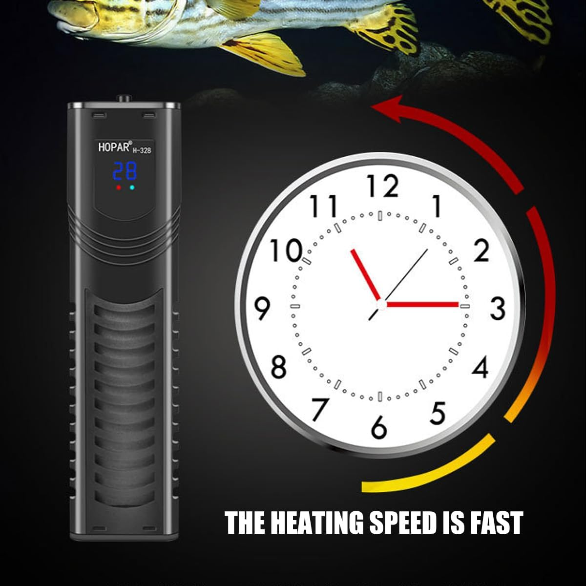 AIMALL Haiba PTC Intelligent Fish Tank Heater - Constant Temperature Heating Rod with Off-Water Power Cut, 500W 800W 1000W, External Temperature Control for Aquarium Safety image number 5