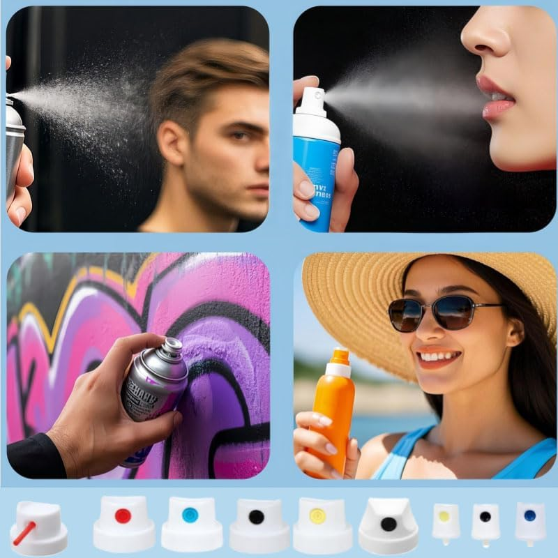 26Pcs Universal Spray Paint Nozzle Caps Set for Female Cans with 0.2" to 7" Tips, Replacement Spray Paint Tips & Adapters for All Cans, DIY & Professional Use image number 2