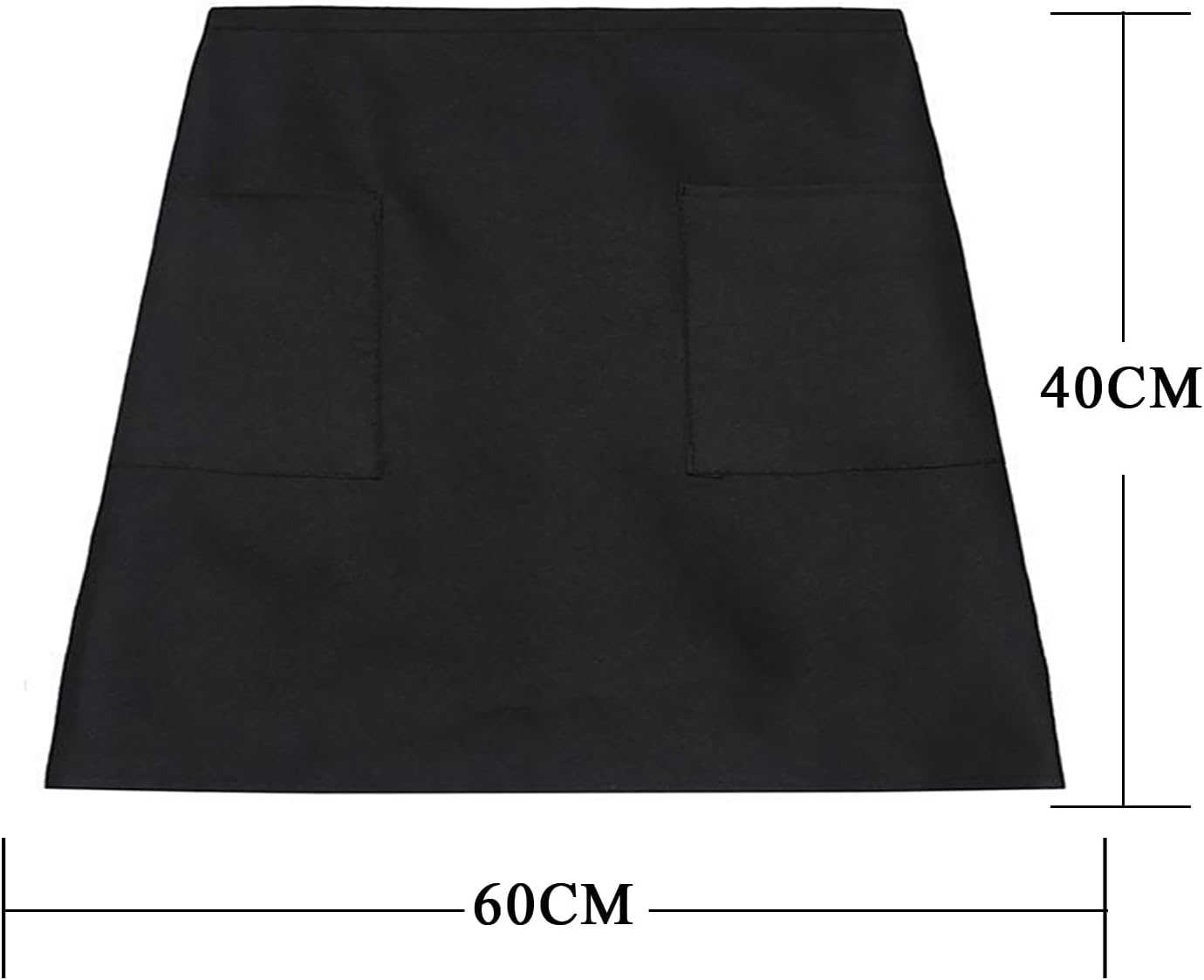 2Pack Waist Apron, 40 * 60Cm Brown Waist Apron, Kitchen Waist Apron with 2 Pockets, Waiter Server Short Half Aprons, Cotton Short Aprons for Cooking, Baking, Women, Men, Restaurant, Waiter - 4Pcs Brown image number 4