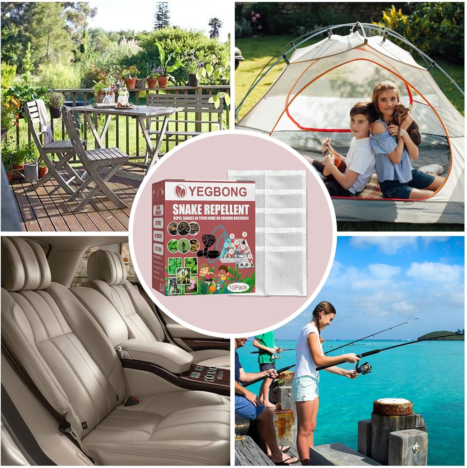 Snake Repellent,Insect Killer Outdoor Snake Repellent Repels Yard Snakes Pet Safe for Lawns, Gardens, Camping and Fishing Repels Snakes and Other Pests（10Pack） image number 3