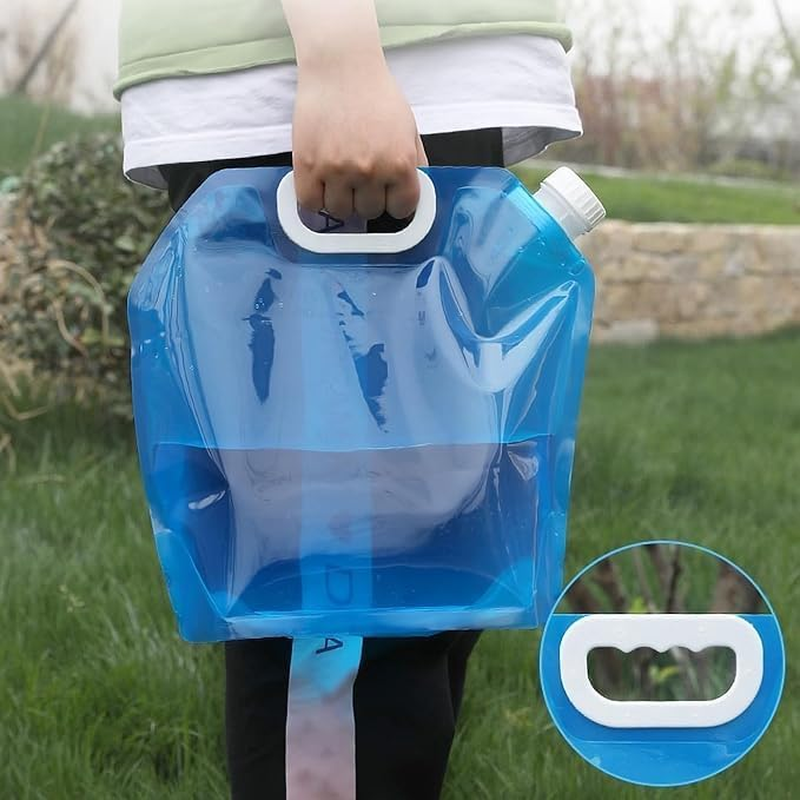 Collapsible Water Container, BPA Free Food Grade Clear Plastic Water Jug with Spout for Sport Camping Riding Hiking, Foldable Emergency Water Bottle image number 3