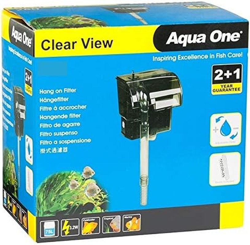 Aqua One - Clear View - Hang on Aquarium Filter - H100 (Aquariums up to 40L)