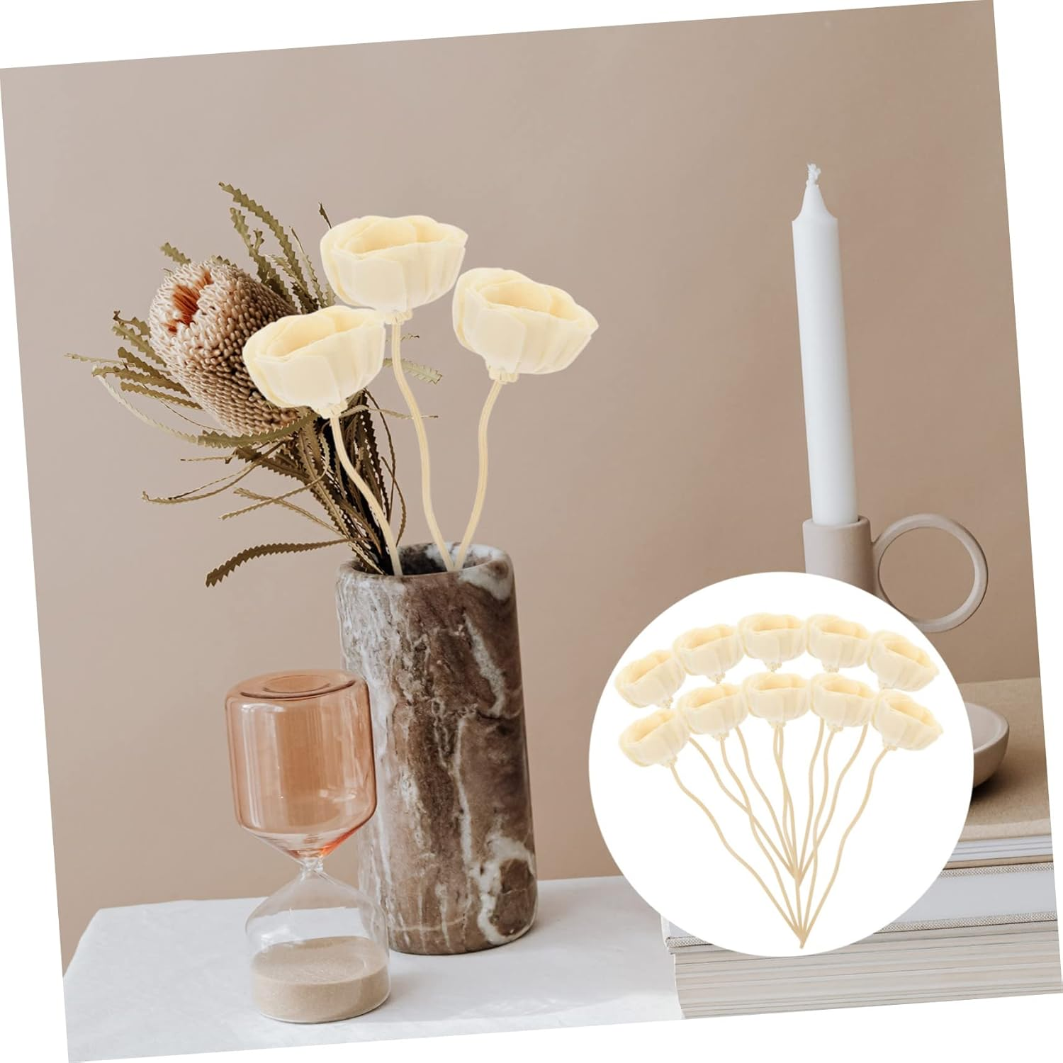 Aromatherapy Flower Diffuser Sticks 10Pcs Rattan Grass Essential Oil Reeds for Home Office Decor image number 2