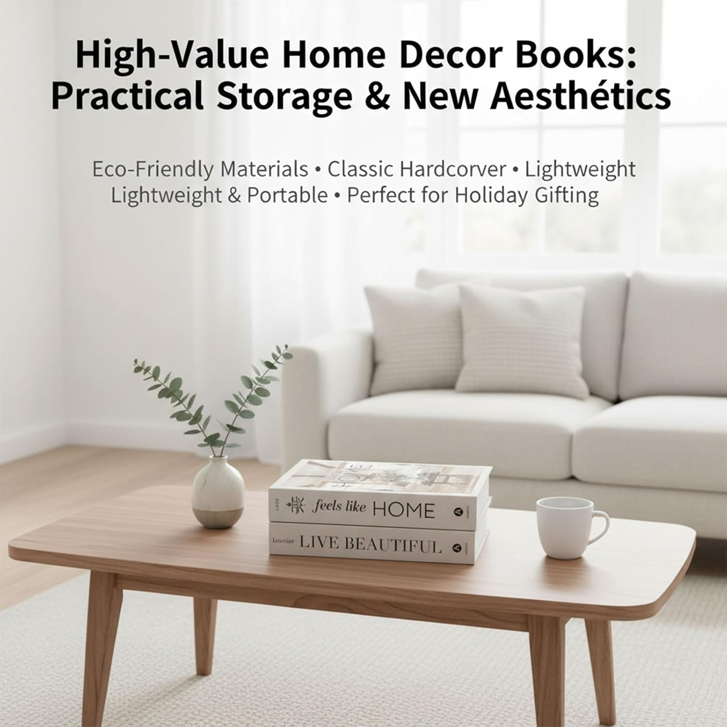 Set of 3 Decorative Coffee Table Books, Home Decor Storage Box Faux Book Accessories, Modern Home Decorative Accessories for Living Room, 10.4"X6.7"X1.6"