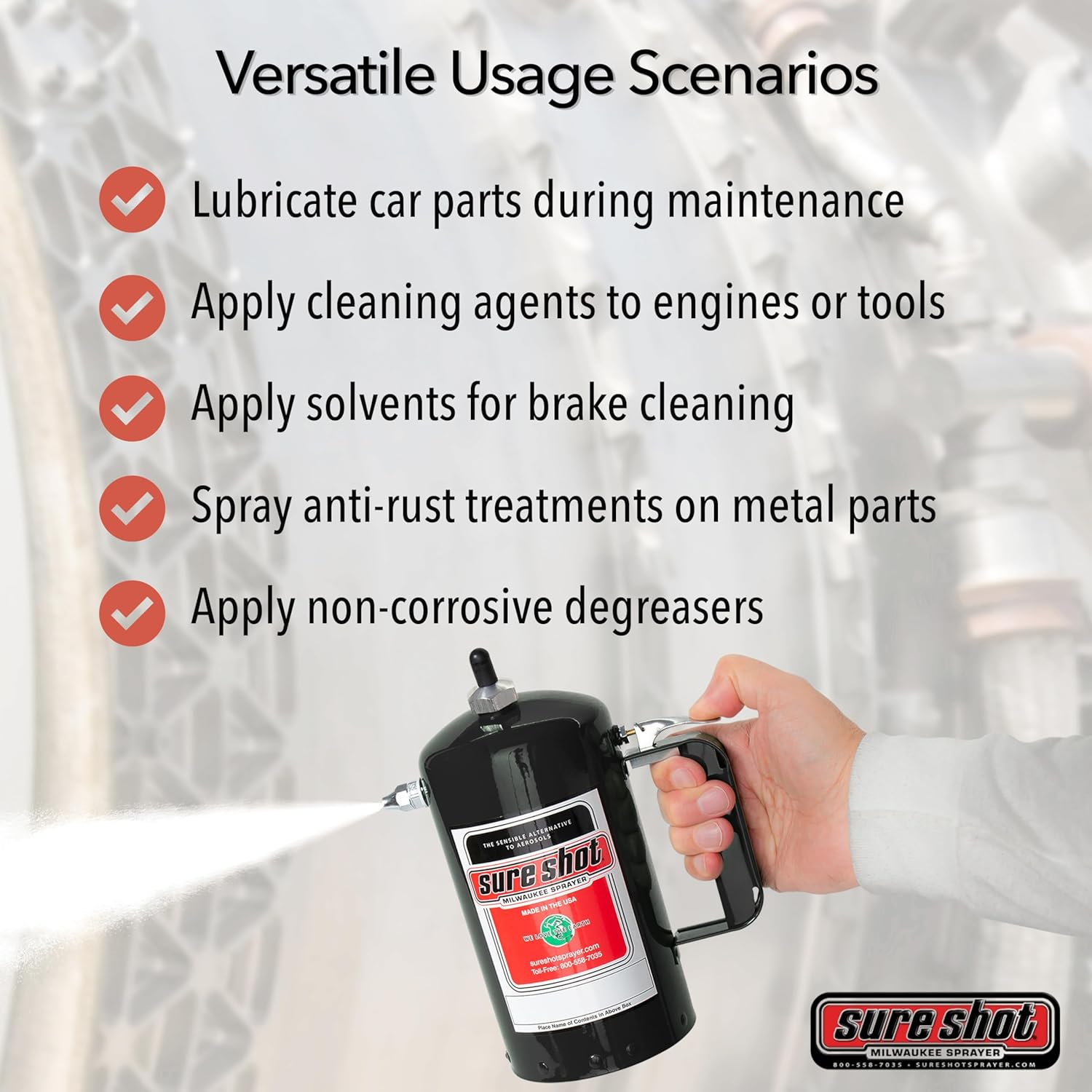 Sure Shot 32 Oz. Powder Coated Steel Sprayer, Black (SUR-1000B)&hellip; image number 6