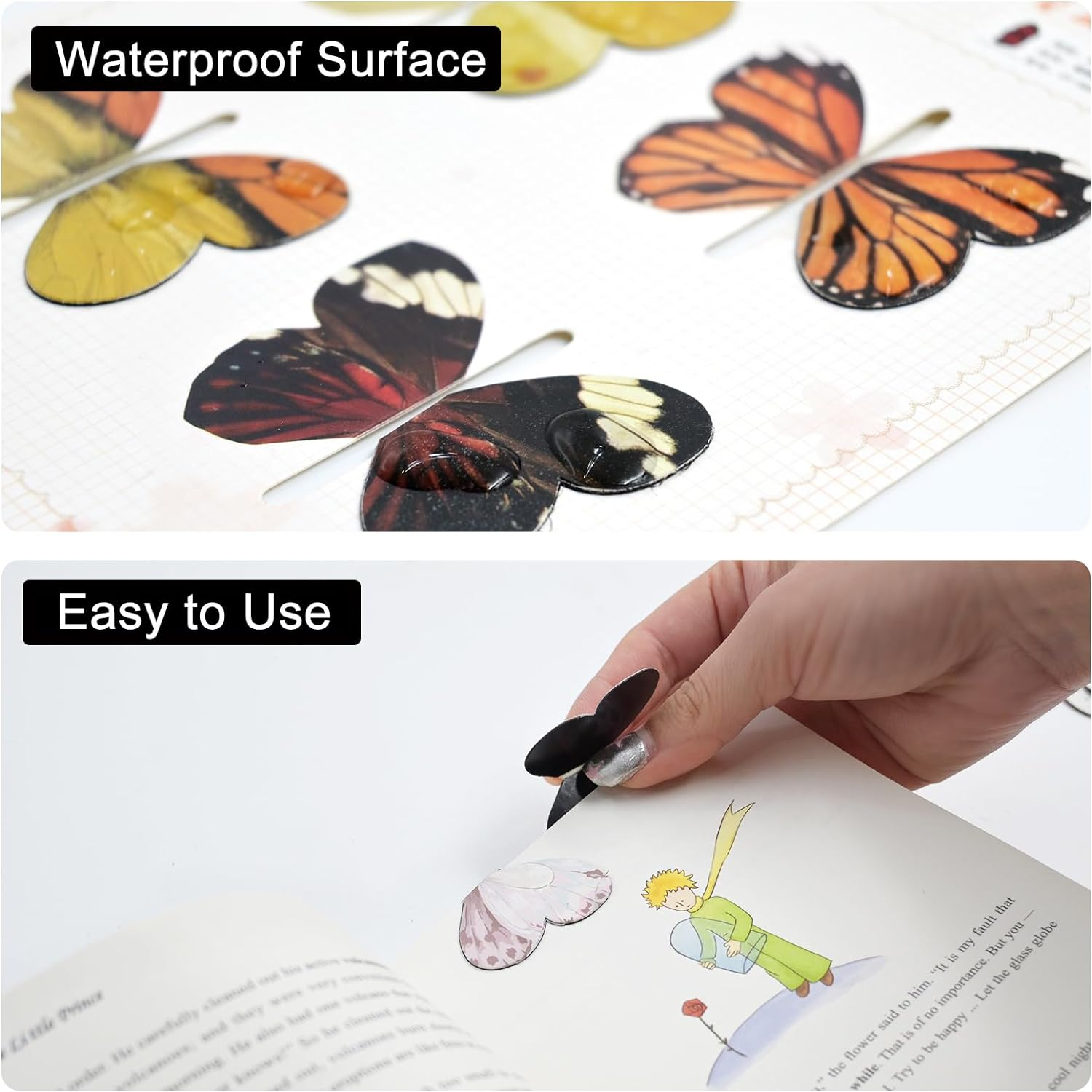 16 PCS Magnetic Butterfly Bookmarks, Cute Bookmark, Pretty Page Bookmarks for Women, Kawaii Book Marker Clip, Magnetic Butterflies for Reading Lovers Girls Kids Teachers Stationery Gifts image number 4