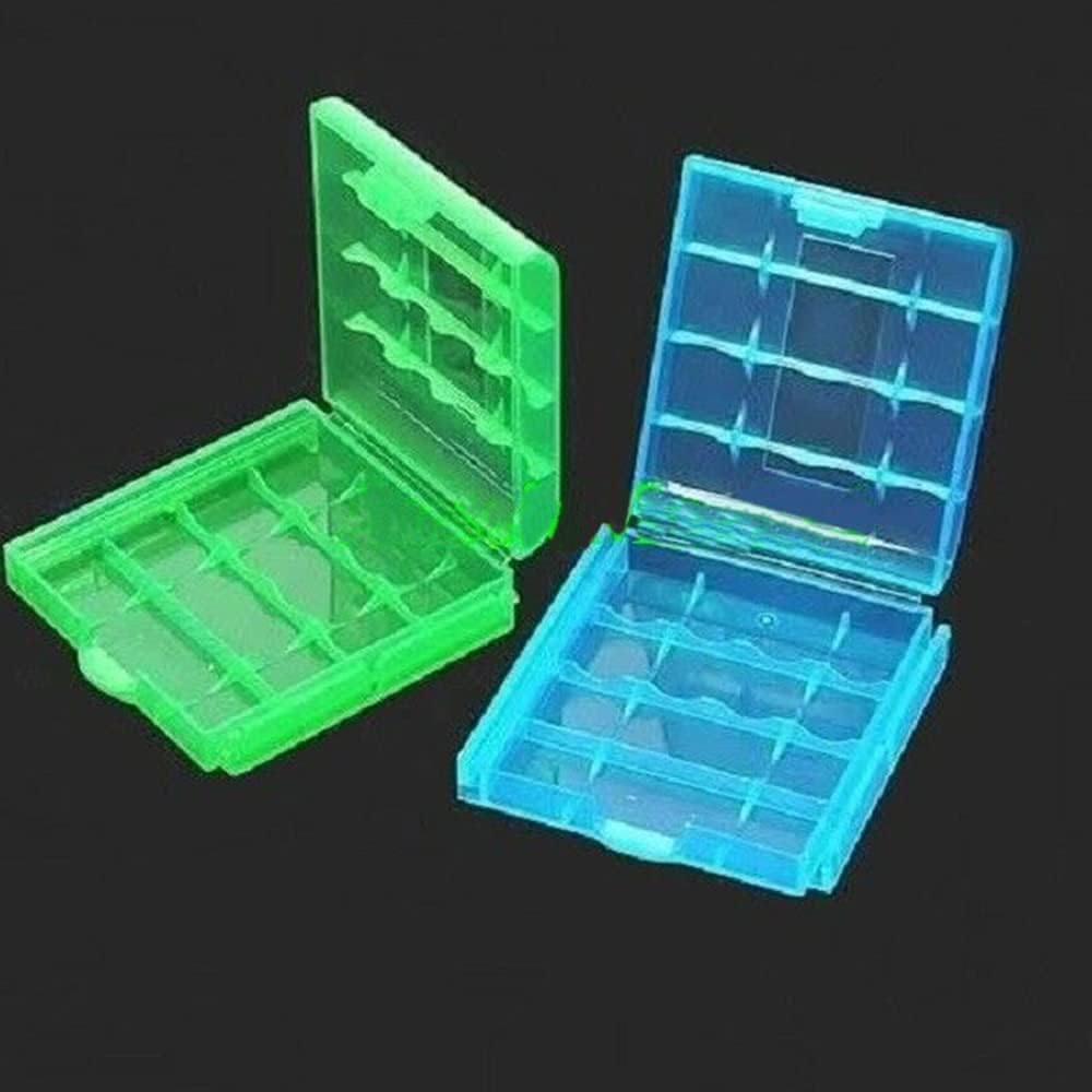 2Pcs (Blue+ Green) Plastic Box Storage Case Protect Battery Hard Holder Box Organizer AA/AAA image number 4