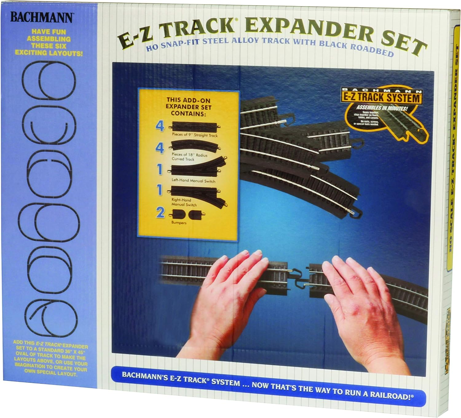 Bachmann Trains HO Scale Steel Alloy E-Z Layout Expander Set (16.5Mm Rail Gauge, 13" X 2" X 16", Black) - HO Scale Hobby Train Track Set image number 3