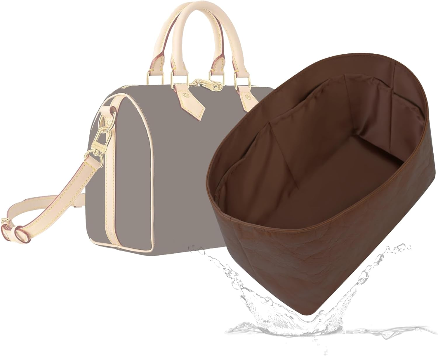 19 Neatthin Speedy 30 Purse Organizer Bag, Lightweight Portable Purse Inner Compatible with LV Speedy 30 Bag, Made of Waterproof Dupontpaper Surface and Silky Satin Lining (Speedy 30, Black)