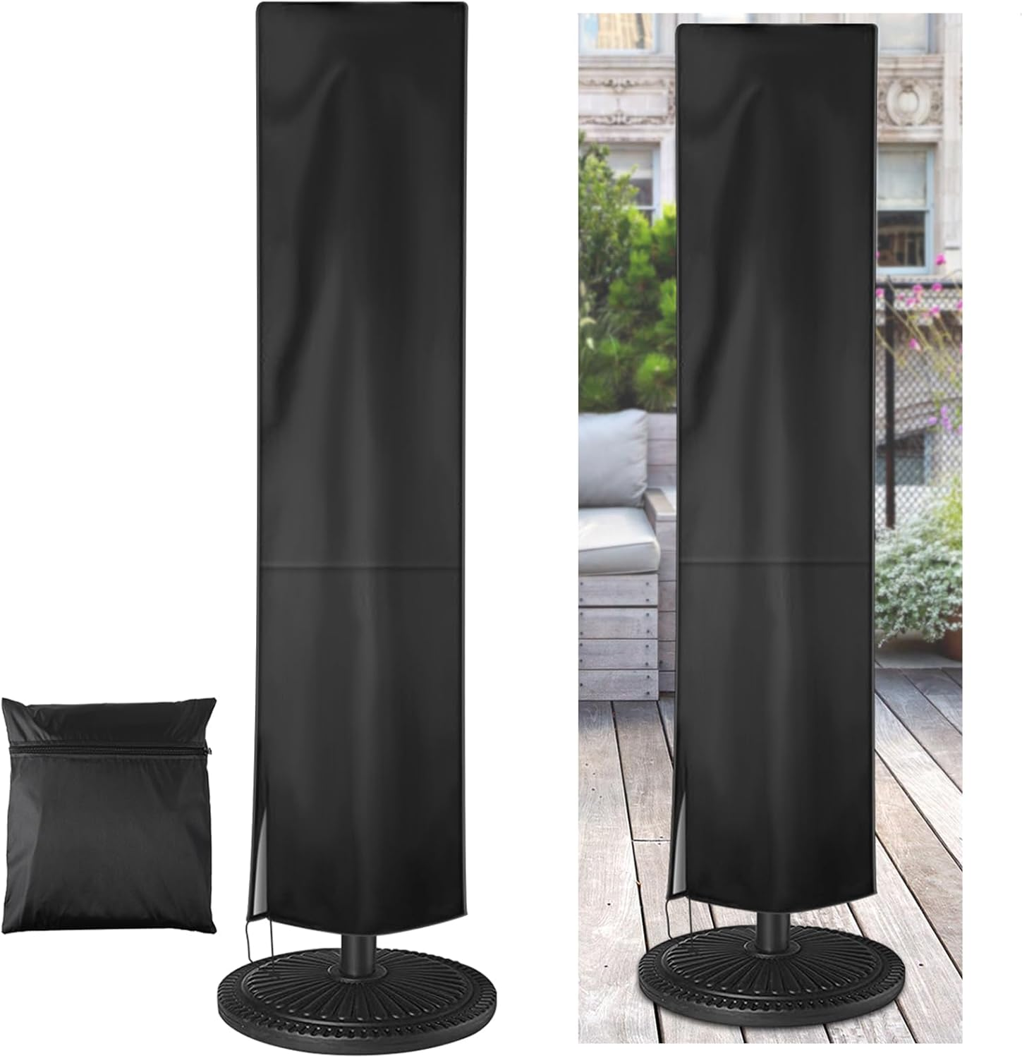 Patio Umbrella Cover Waterproof Outdoor Umbrella Cover with Zipper Rainproof 210D Parasol Covers Oxford Fabric with Wind Protection, UV Protection, Dust Storage (1Pcs) image number 3