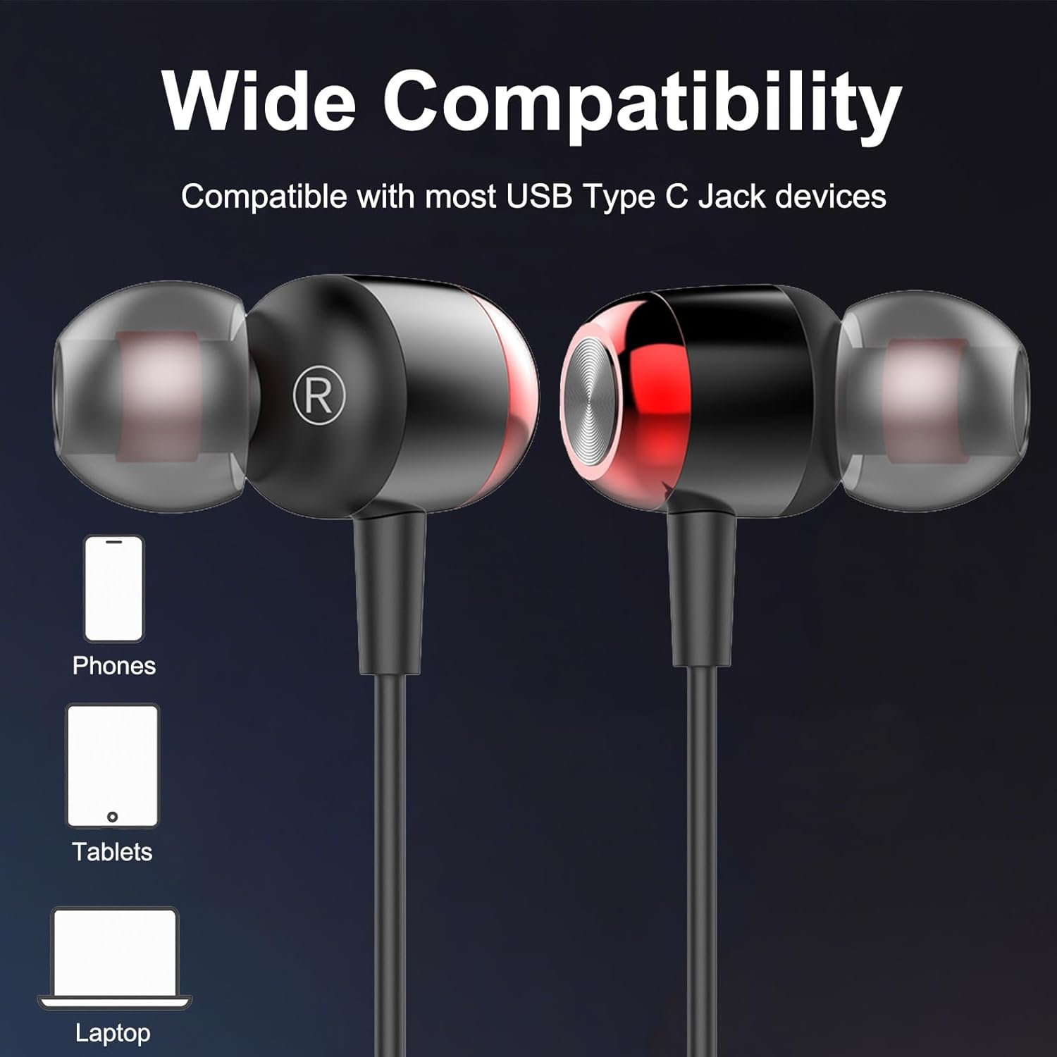 Headphones with Cable USB C Headset for Iphone 17 Pro Max 16 16E 16 plus 15 Pro, In-Ear Headphones Type C Earphones with Microphone for Samsung Galaxy S25 Ultra S24 FE S23 S22 S21 A56 A55 A36 A35 A17