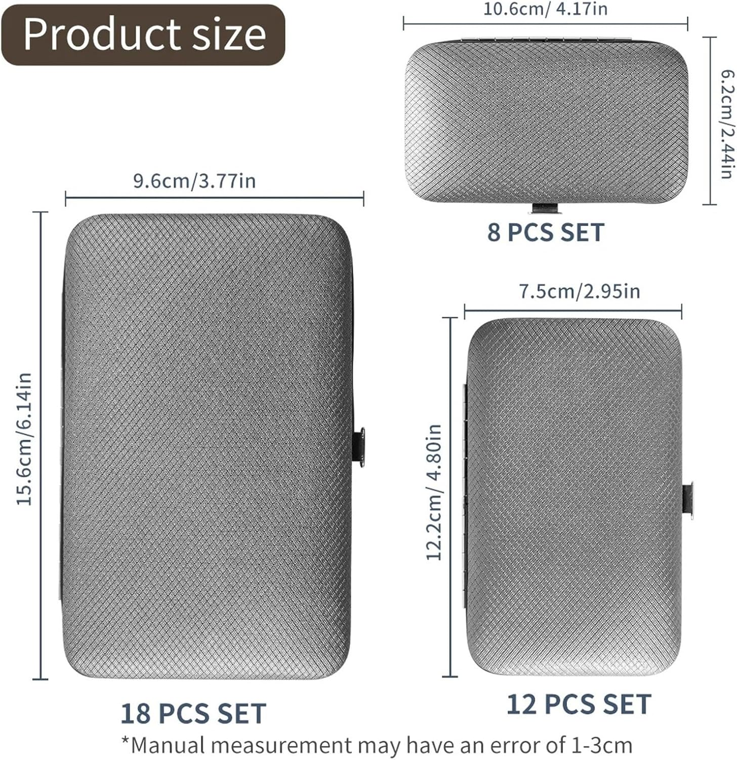 Tools Grey Nail Clipper Set 8/12/18Pcs Manicure Kits Professional Pedicure Set Mens Accessories Personal Care Set Professional(12Pcs) image number 3