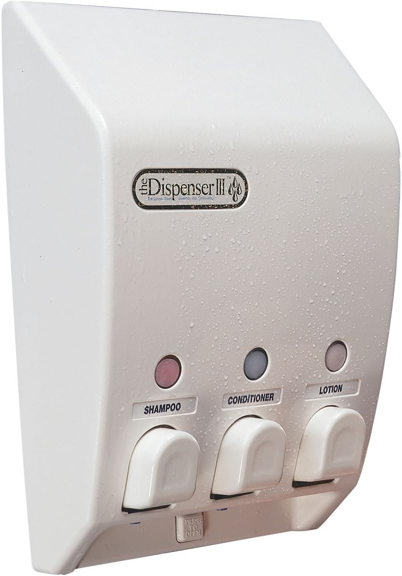 Better Living Products Classic Shower Dispenser 4, Shampoo and Soap Dispenser, 4 X 14.5 Fl. Oz. White, 9.5" X 3" X 10.75"