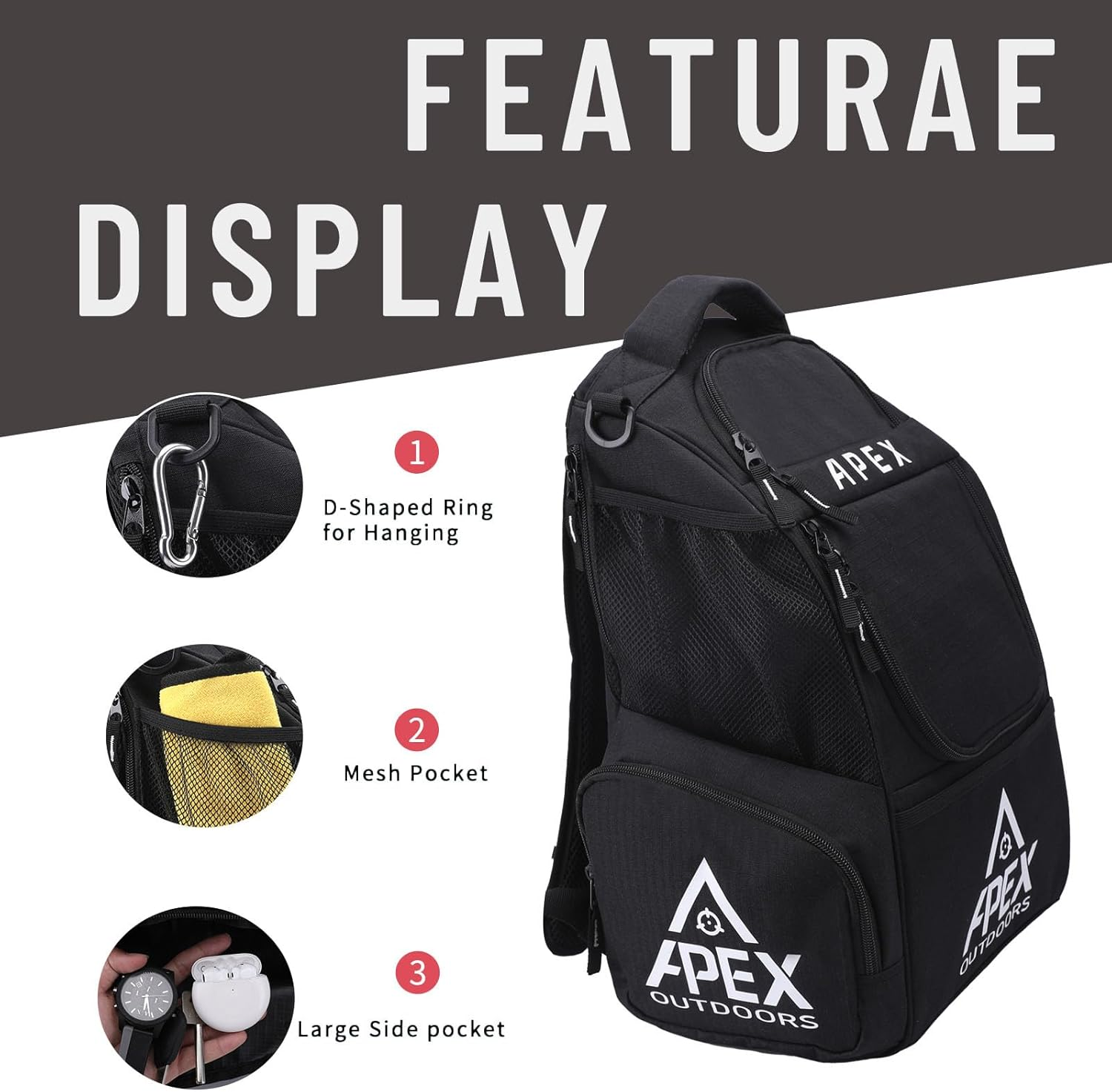 Disc Golf Bag, Disc Golf Backpack with 21+ Disc Capacity, Durable & Lightweight Frisbee Golf Bags with Multiple Storage Pockets - Green image number 5