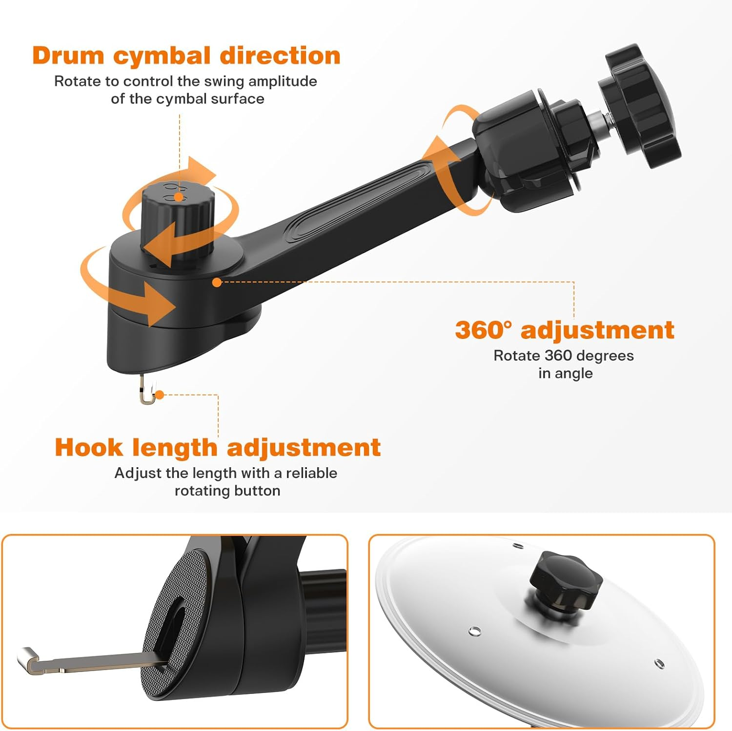 Car Cymbal Air Vent, Mini Drum Crash Cymbal Set with Mini Drum Stick, Funny Musical Instruments Gadget for Drummer Music Lovers Gift, Compact Durable Car Accessory for Most Vehicles(Silver) image number 4