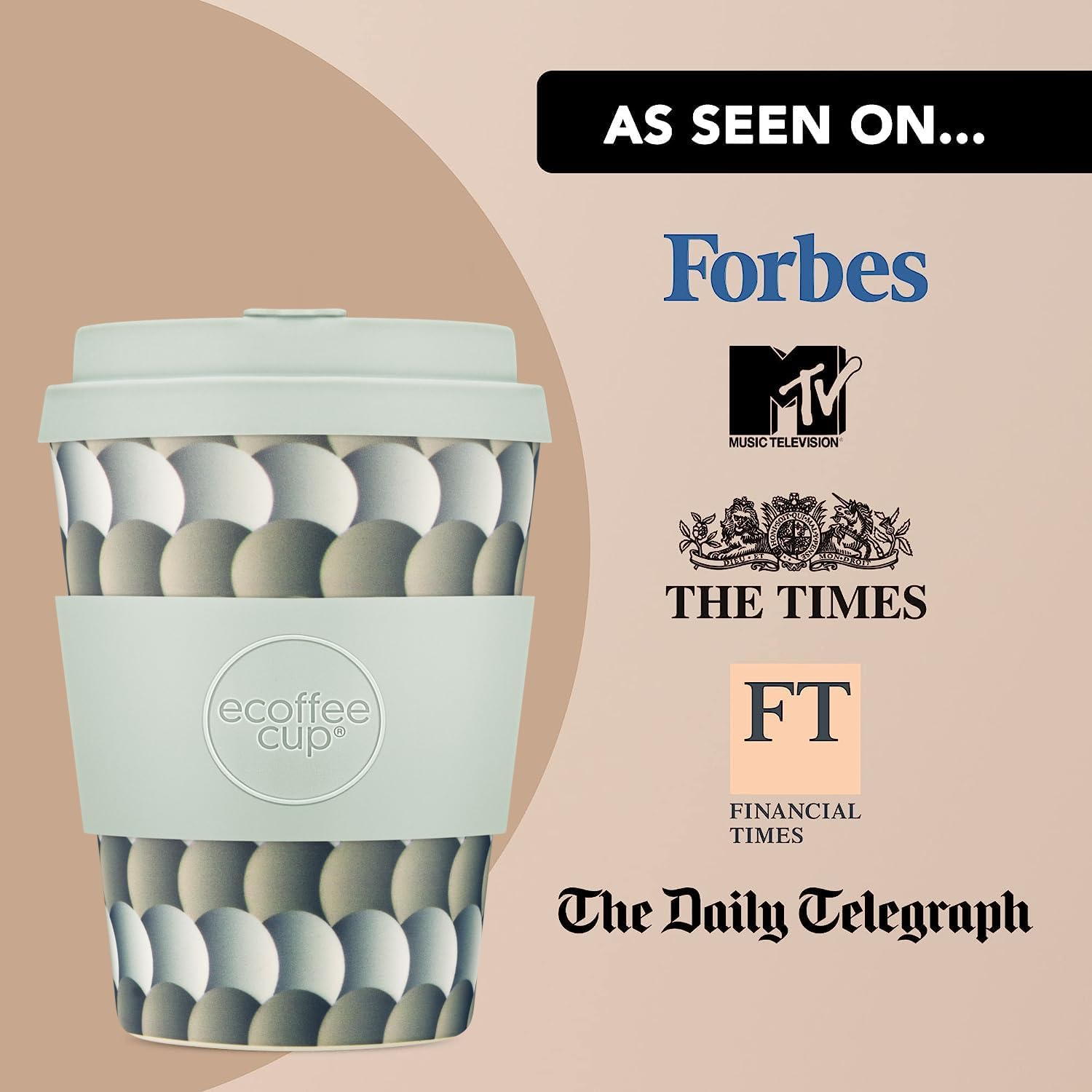 Ecoffee Cup 12Oz (350Ml) Reusable Coffee Cup &ndash; PLA Plant-Based Travel Mug with Silicone Lid, Melamine Free & Dishwasher Safe &ndash; Drempels image number 5