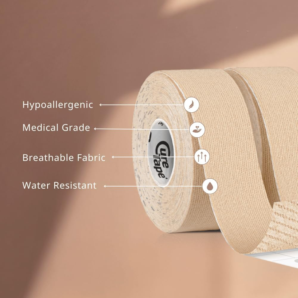 Curetape Beauty 2.5Cm Kinesiology Tape | Anti-Wrinkle Face Tape | Kinesiology Tape for Face & Sensitive Skin