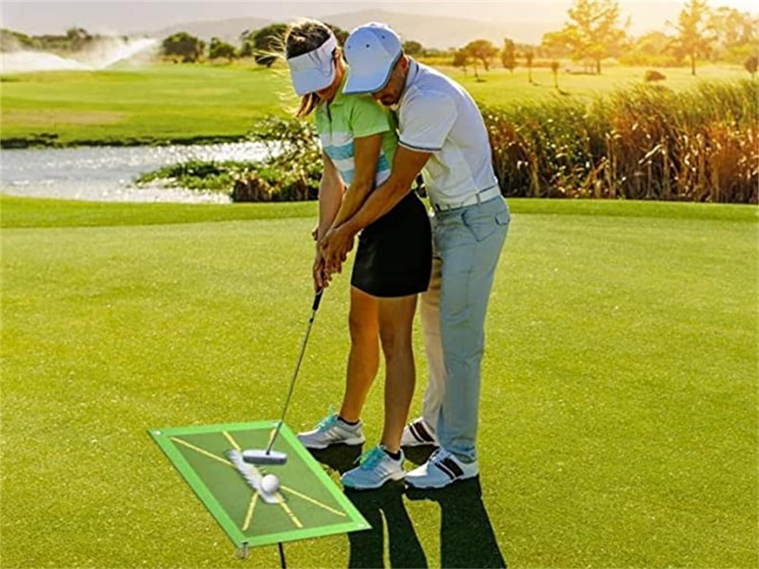 Golf Hitting Mat | Golf Training Mat for Swing Path Feedback/Detection Batting | Golf Practice Mat 50 * 25Cm | Advanced Guides and Rubber Backing for Home/Indoor/Outdoor image number 1